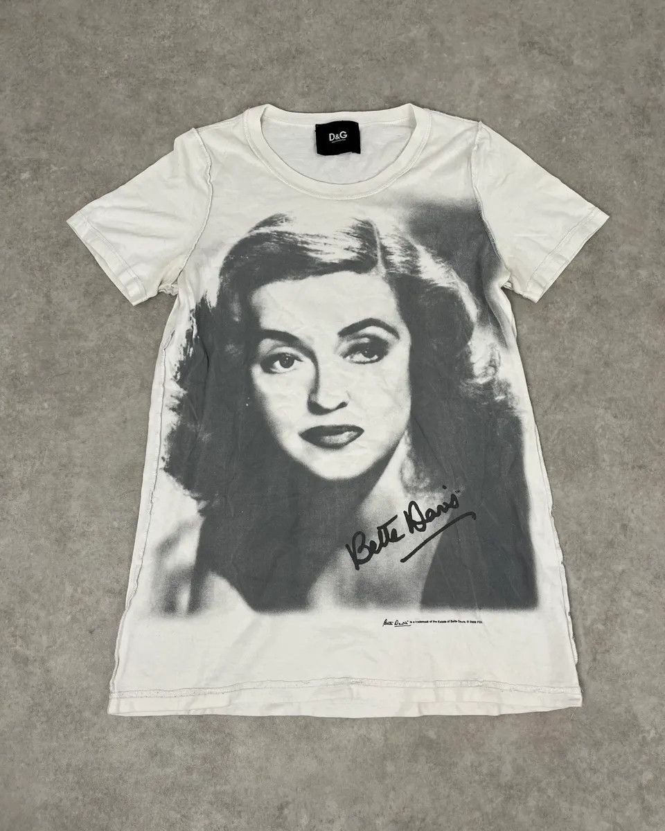 Gabbana 2000s Dolce Gabbana Bette Davis White T Shirt Hoodie, Sweatshirt | FlexRushtees.com