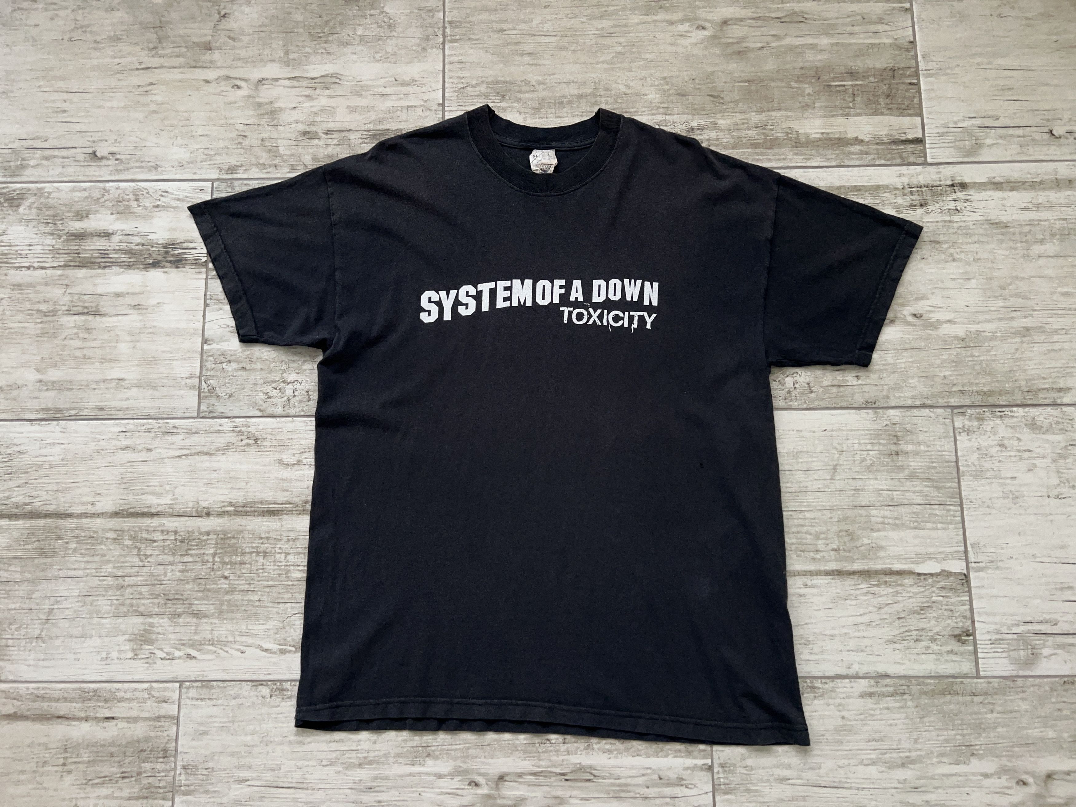 Vintage System Of A Down Toxicity Big Logo Black T Shirt Tee Xl Hoodie, Sweatshirt | FlexRushtees.com