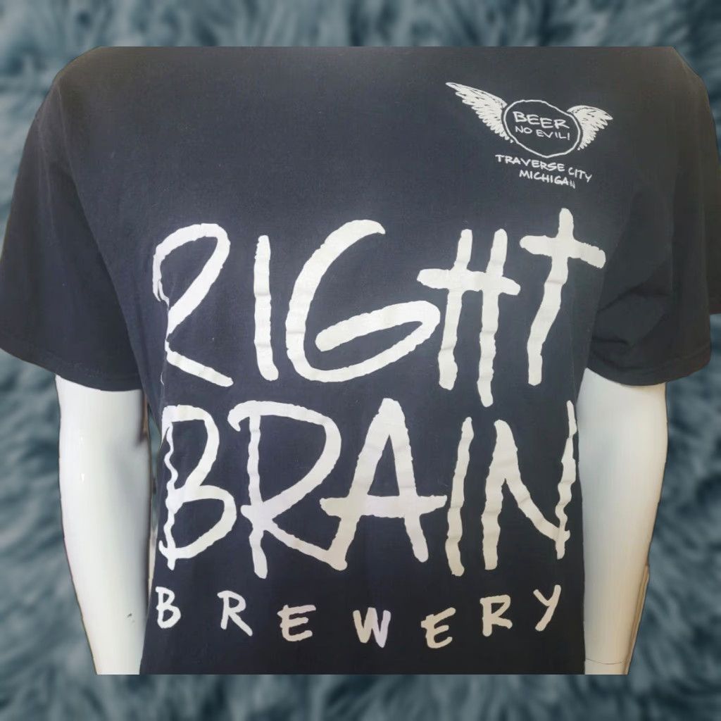 Fruit Of The Loom Vintage Right Brain Brewery T Shirt Xl Black Fruit Of The Loom Men Graphic Tee Bee Hoodie, Sweatshirt