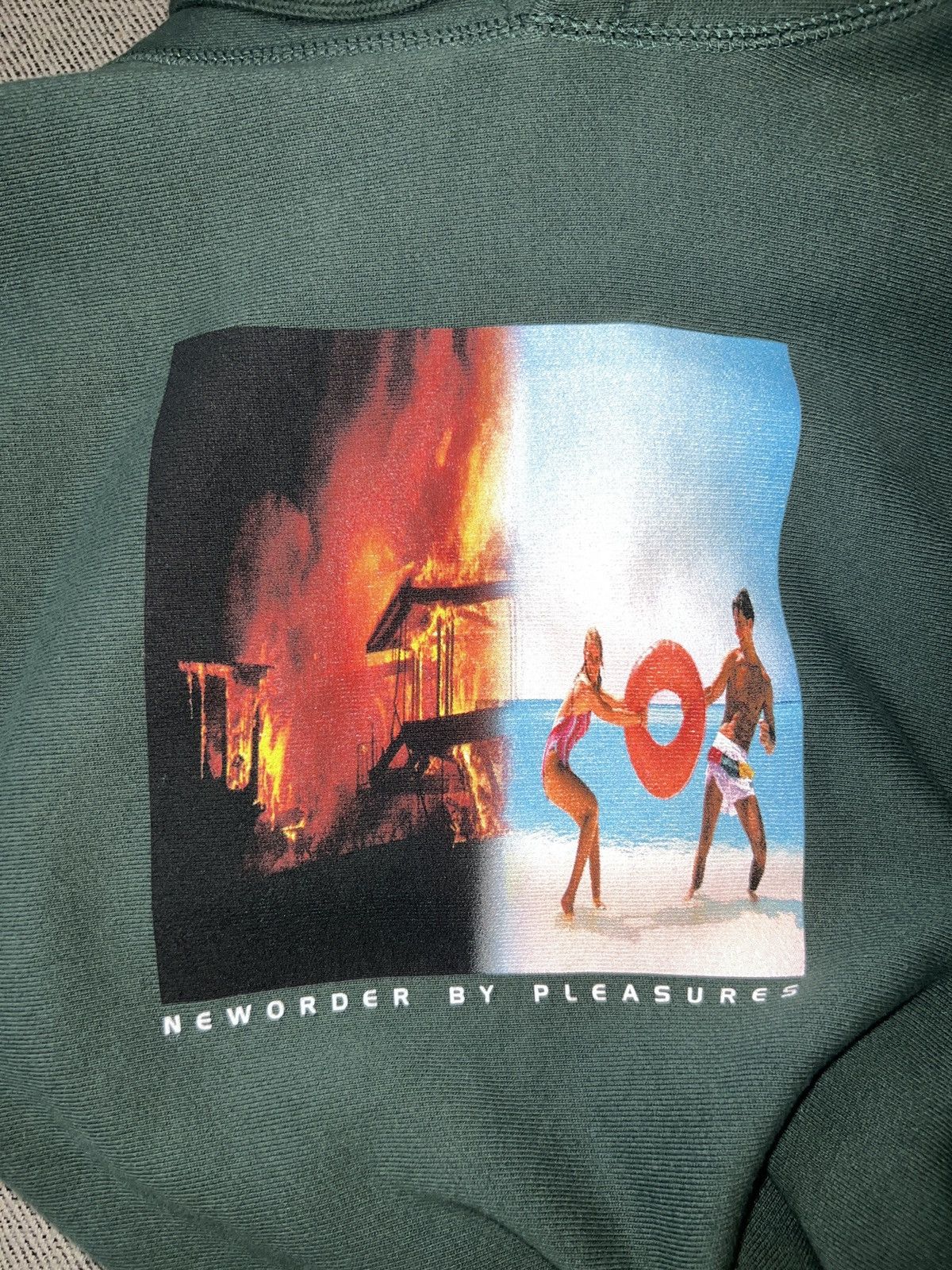 Pleasures X New Order Republic Hoodie Green T-Shirts, Sweatshirt | FlexRushtees.com