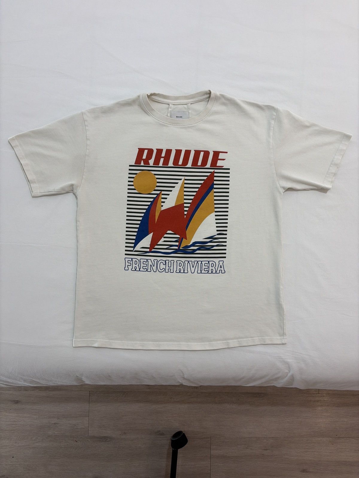 Rhude Poster French Riviera Destination Sailing Tee Hoodie, Sweatshirt | FlexRushtees.com