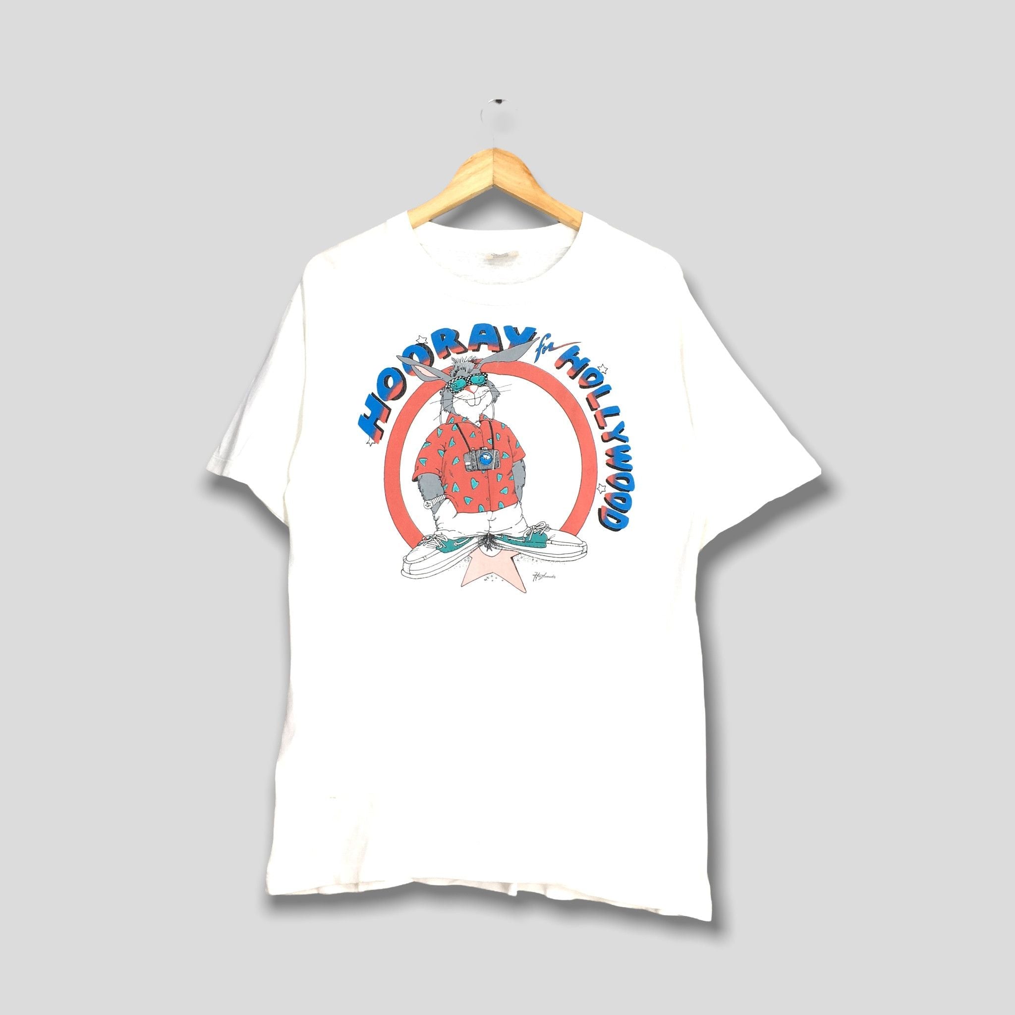 Vintage 90 S Rabbit Hooray Hollywood Funny Cartoon Tshirt Hoodie, Sweatshirt | FlexRushtees.com