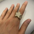 Vintage Cristal Gold Shining Very Rare Grail Ring Size 9