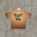 Vintage Men S Muscle Car T Shirt 70s Retro Camaro Graphic Burnt Orange Short Sleeve Cotton M