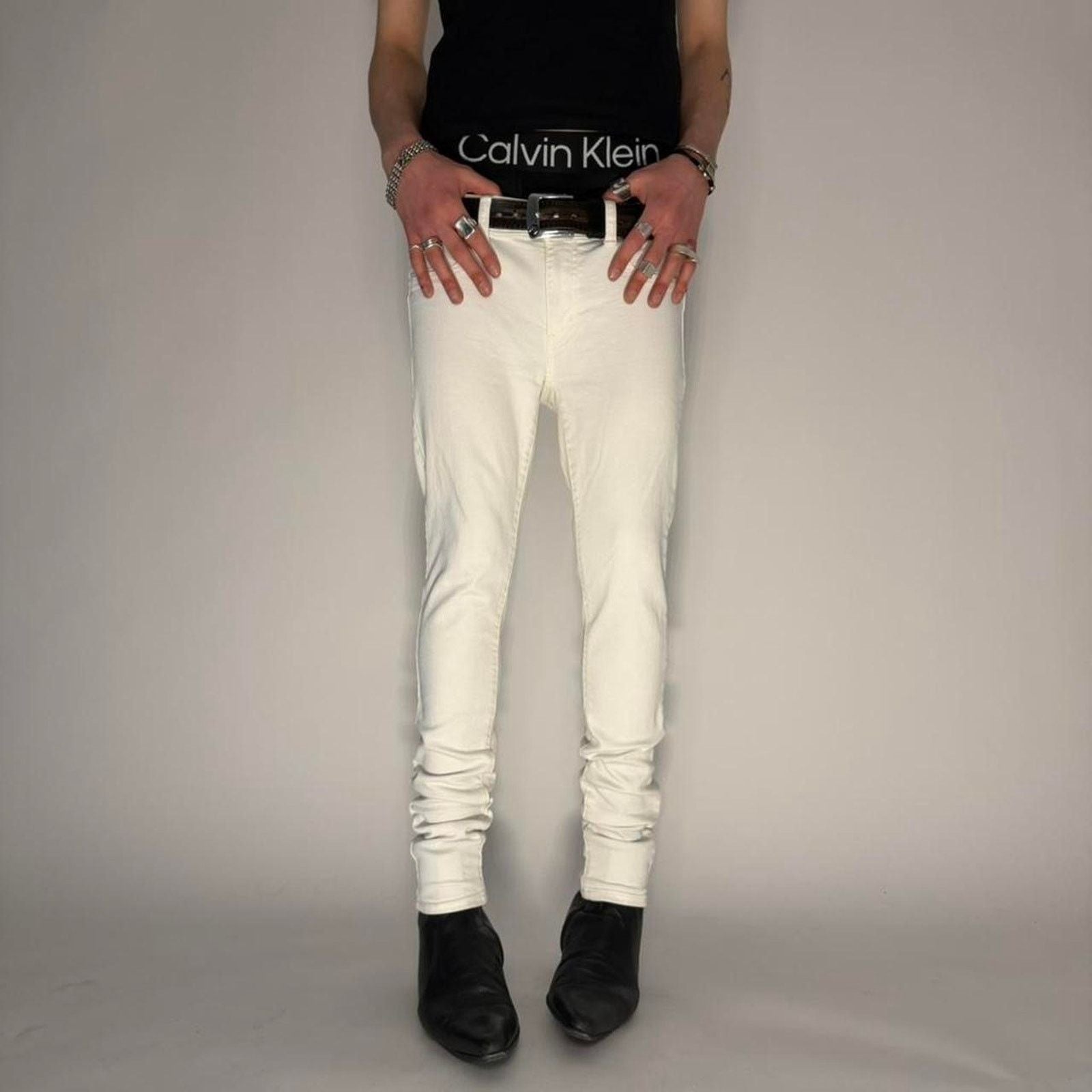 Hedi Slimane X Vintage Vintage Y2k Skinny Stacked White American Eagle J