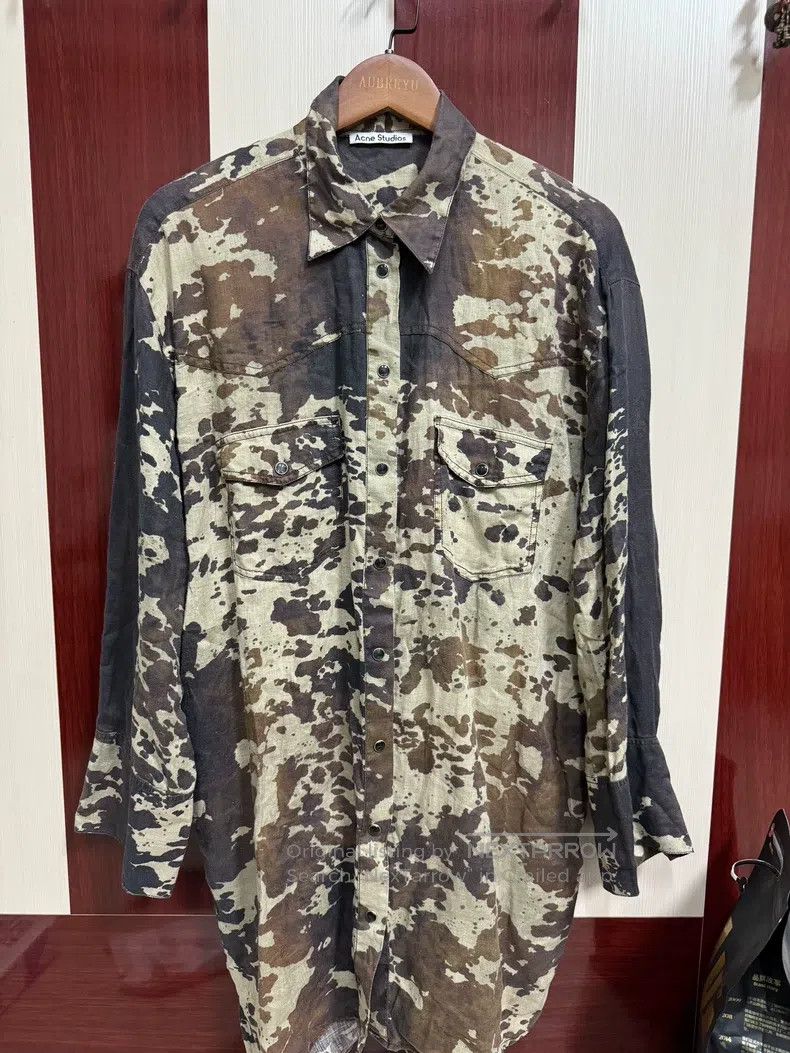 Studios Acne Studios Cow Print Splatter Linen Shirt And Little Dr Hoodie, Sweatshirt | FlexRushtees.com