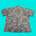Vintage Cooke Street Shirt Mens Xl Blue Gray Hawaiian Tropical Short Sleeve Usa