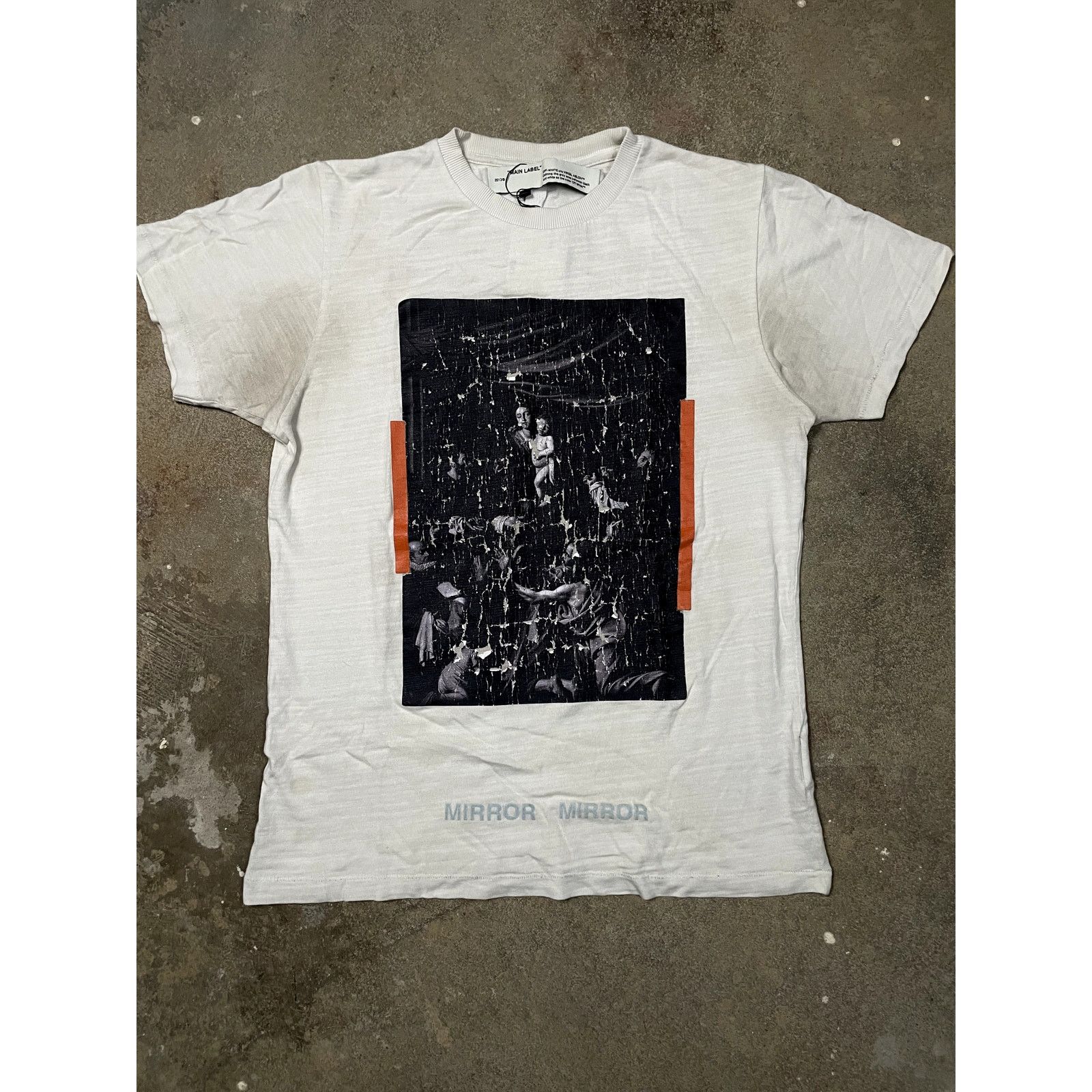 White Off White Mirror Tee White Small Hoodie, Sweatshirt | FlexRushtees.com