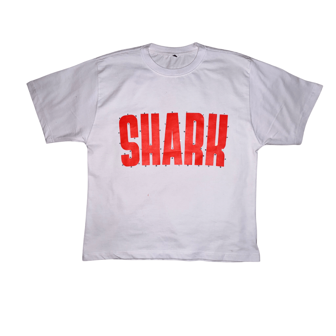 Other Shark On Land Red Shining Tears White Tee Hoodie, Sweatshirt | FlexRushtees.com
