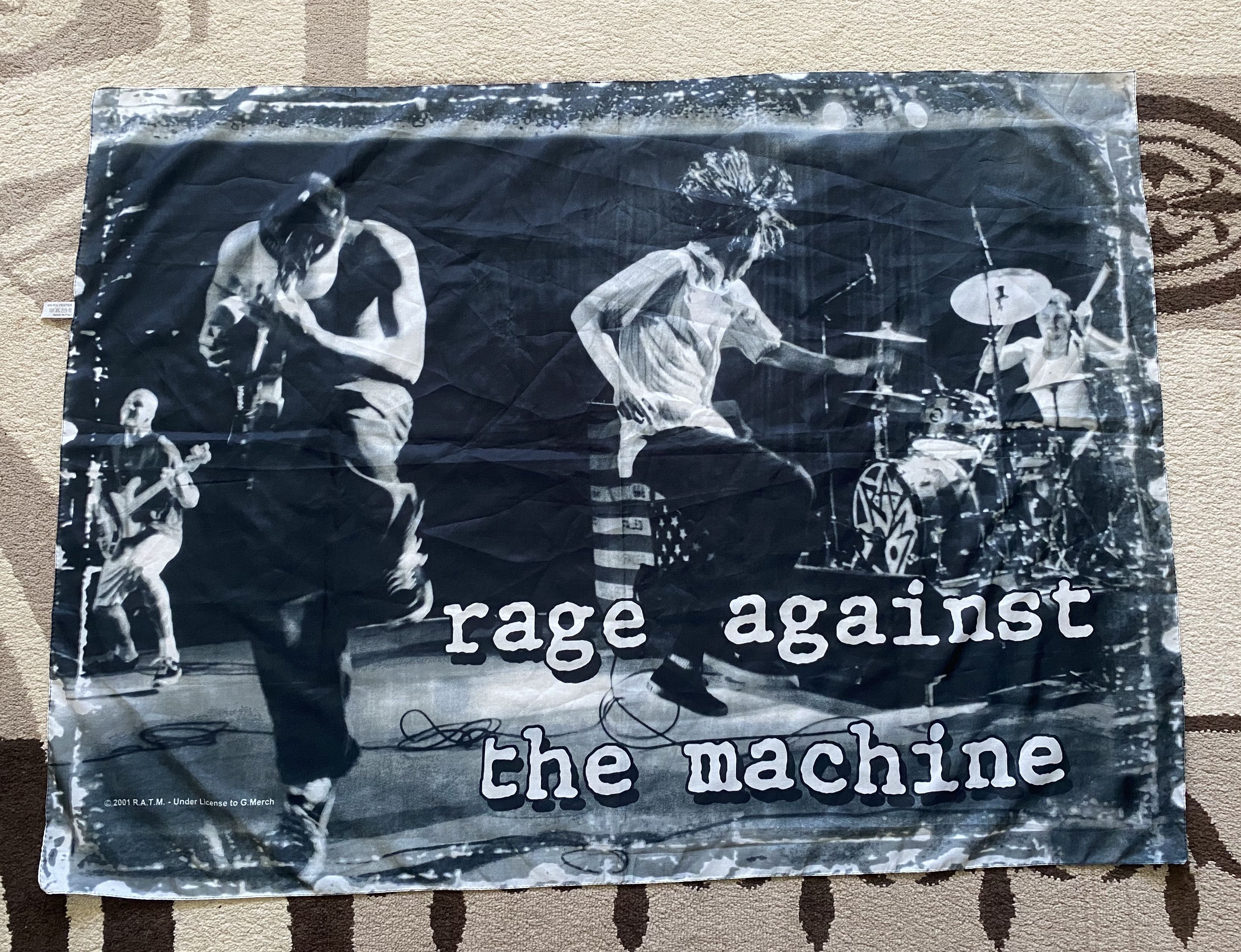 Vintage 2001 Rage Against The Machine Stage Photo Flag T-Shirts, Hoodie, Sweatshirt | FlexRushtees.com