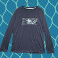 Vintage Manfinity Pajama Top Mens Large Blue Space Astronaut Graphic Tee