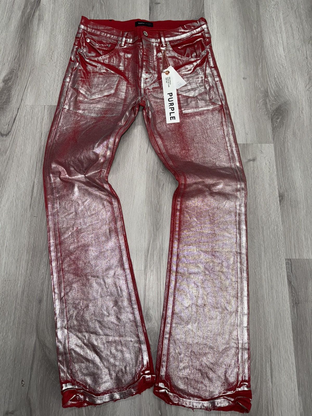 Brand Purple Brand Red Metallic Flare Jean