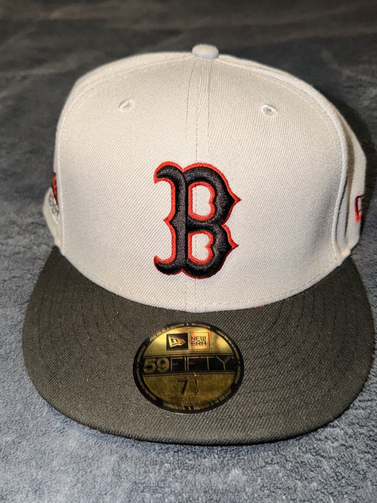 New Era Grey Black Red Brim Red Sox Fitted 7 1 2