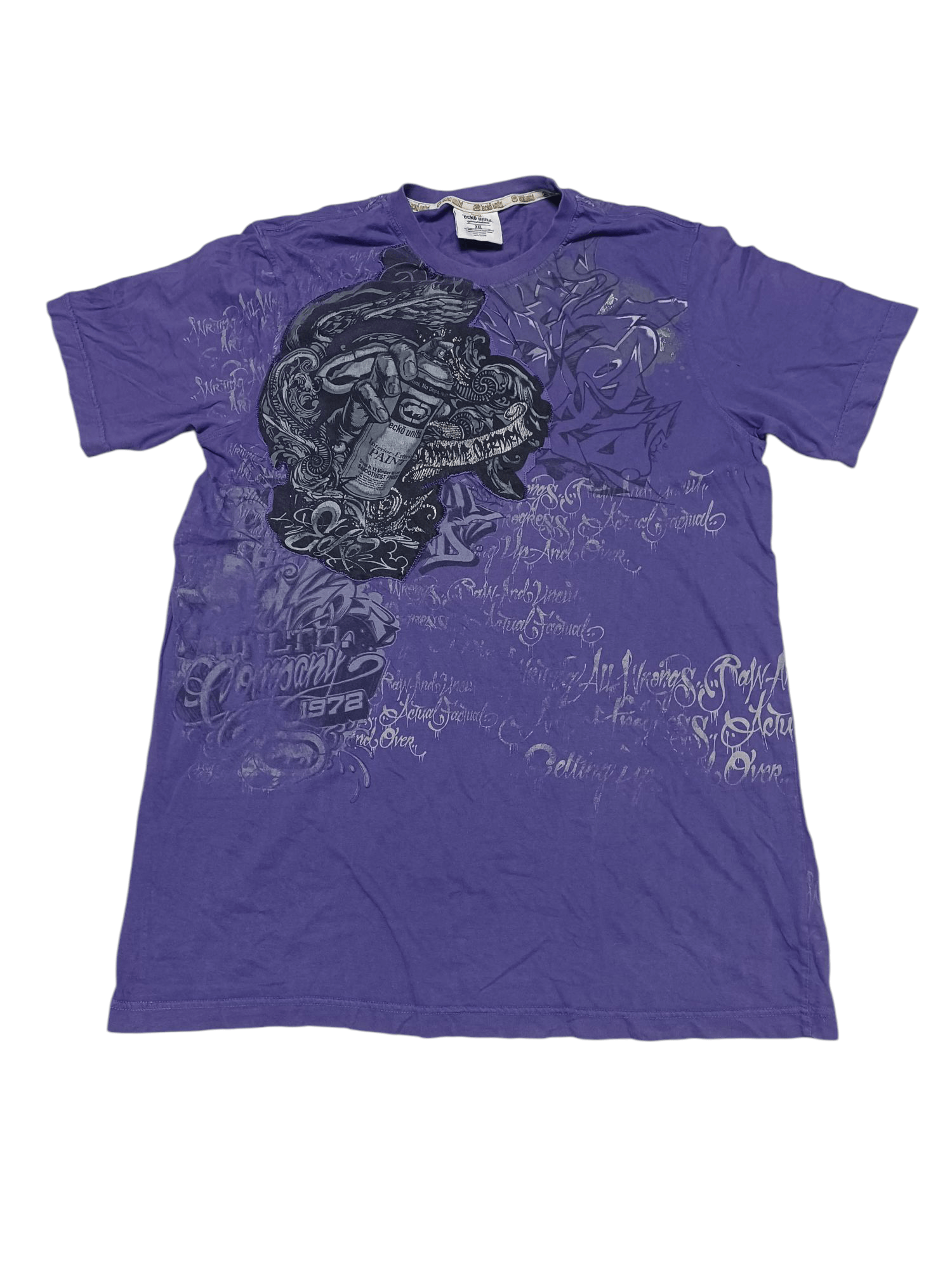 Unltd Ecko Unltd Fire Biglogo Vintage Sk8 Xxl Tee Hoodie, Sweatshirt | FlexRushtees.com