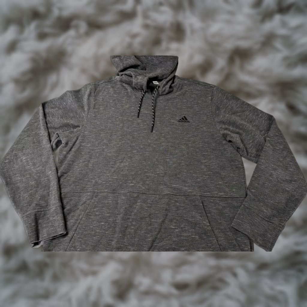 Vintage Adidas Hoodie Pullover Men Xl Gray Long Sleeve Regular Fit Winter Spring Fall