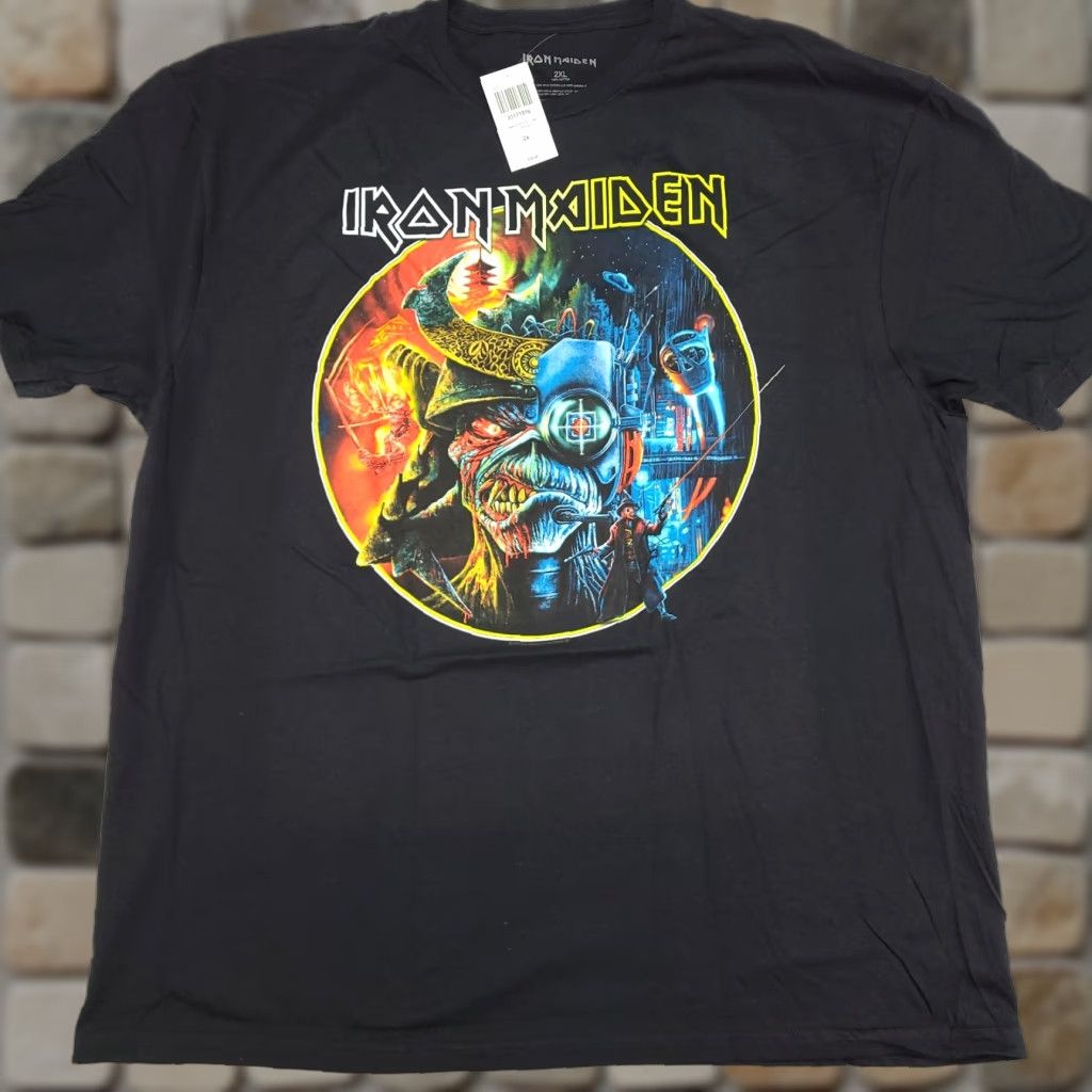 Vintage Iron Maiden T Shirt L Black The Future Past Tour Official New Nwt 2023 Mens