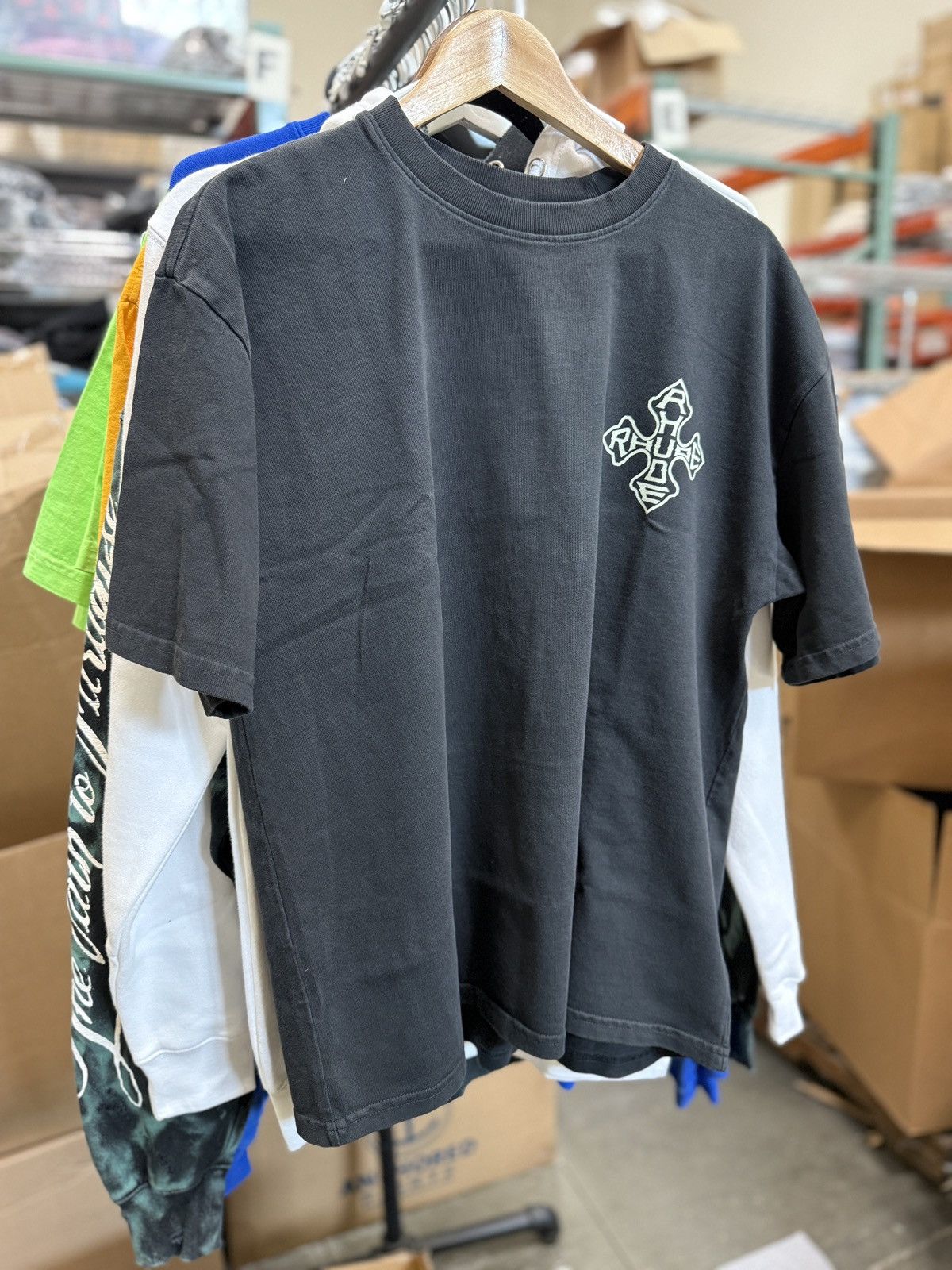 Rhude Cross Tee Vintage Black Size M Hoodie, Sweatshirt | FlexRushtees.com