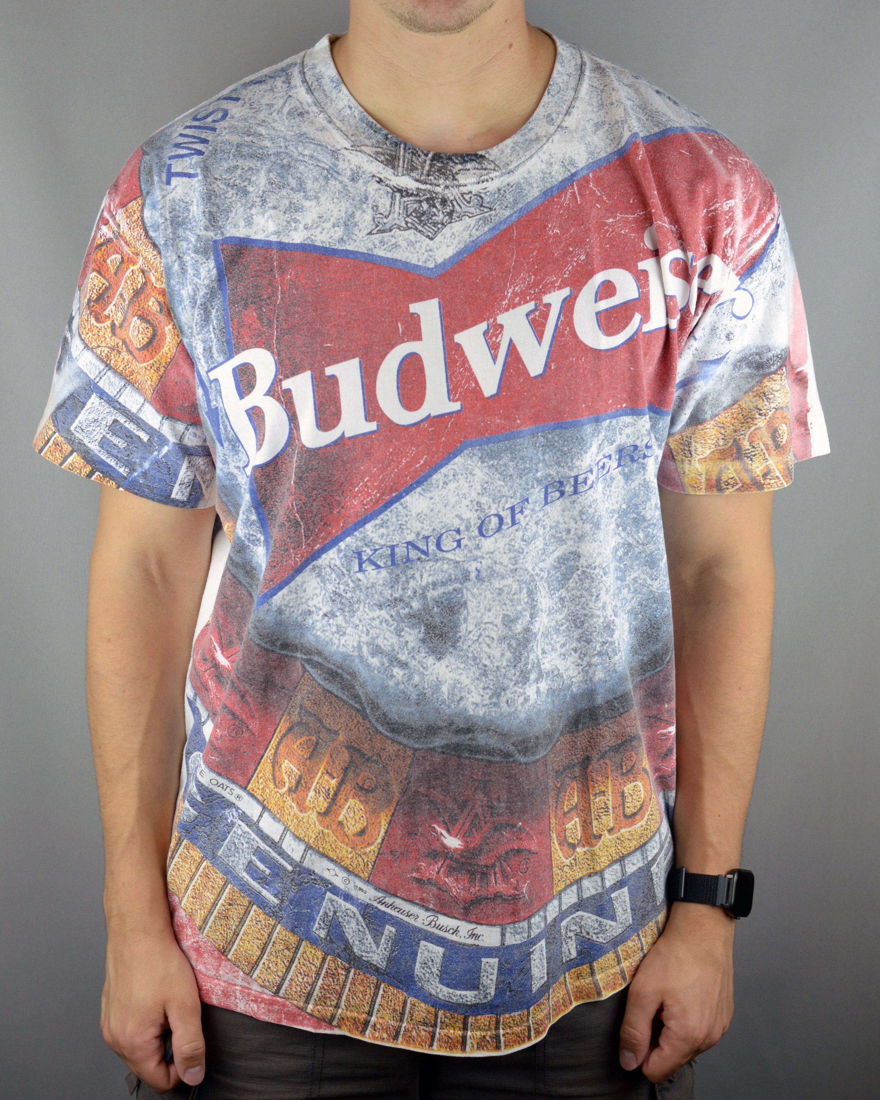 Budweiser X Vintage Vintage Budweiser Allover Print 1993 T Shirt