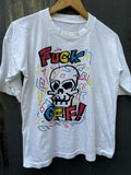 Very Rare Vintage 90s Fuck Off Slogan Punk Tee Hoodie, Sweatshirt | FlexRushtees.com