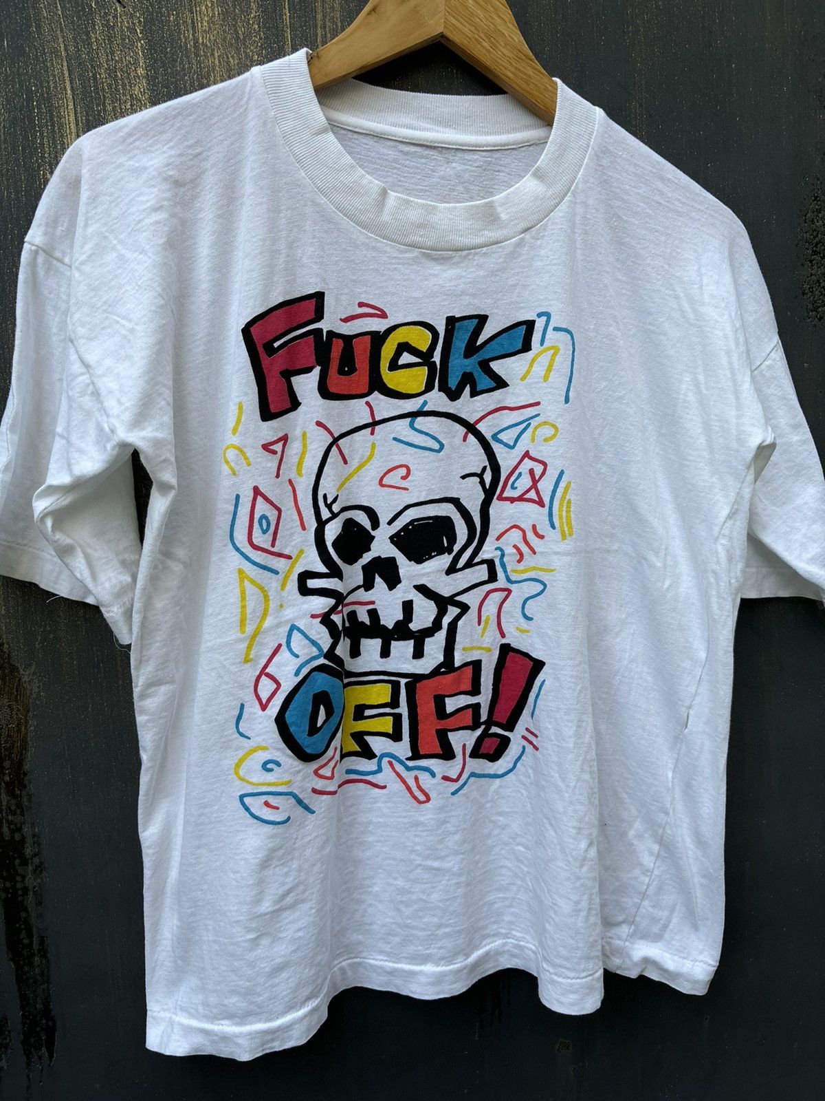 Very Rare Vintage 90s Fuck Off Slogan Punk Tee Hoodie, Sweatshirt | FlexRushtees.com