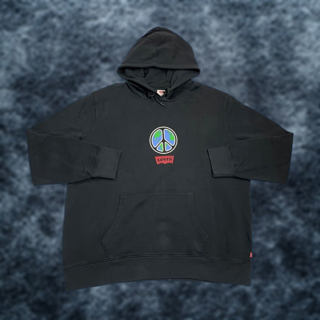 S Levi S Men S Hoodie Xl Black Peace On Earth Graphic Pullover Long Sleeve Sweatshirt Fall Wint