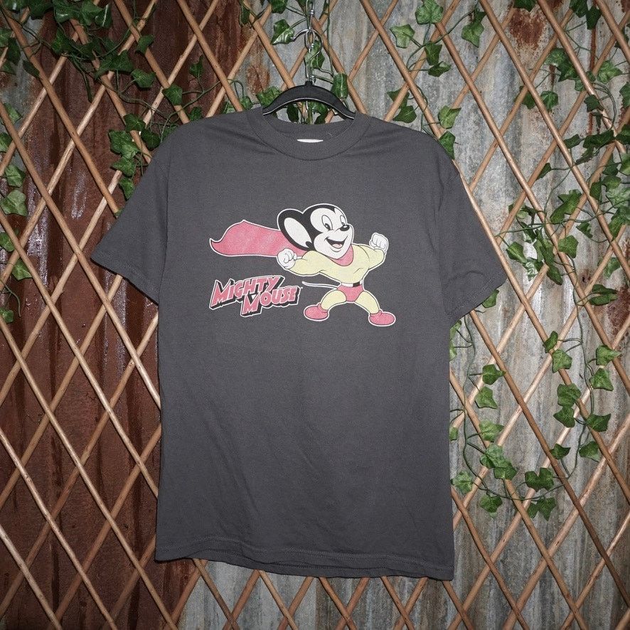 Large Vintage Y2k Mighty Mouse Cartoon Promo 2000s T Shirt