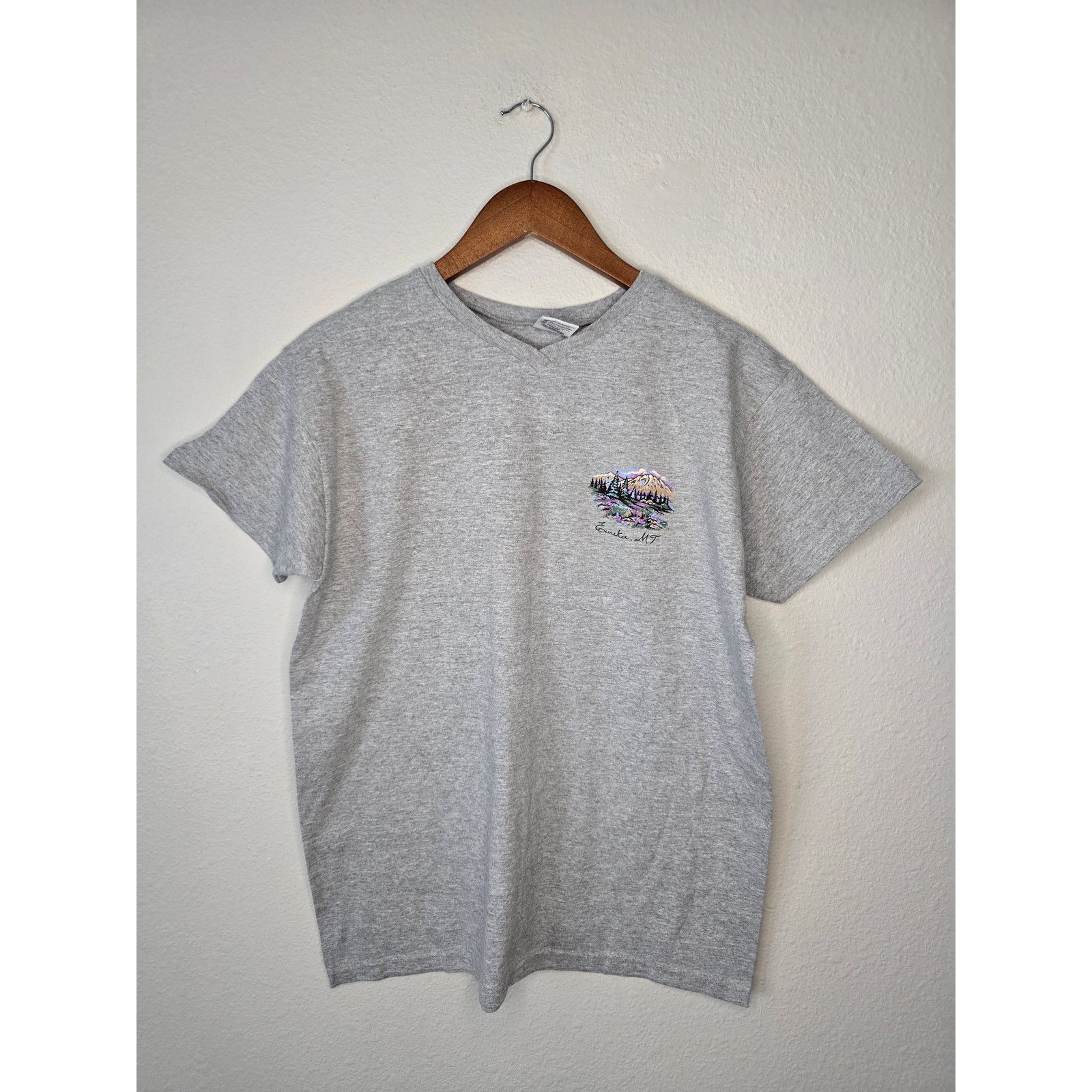 Vintage Eureka Montana Shirt Womens Large Mt Gray Tee