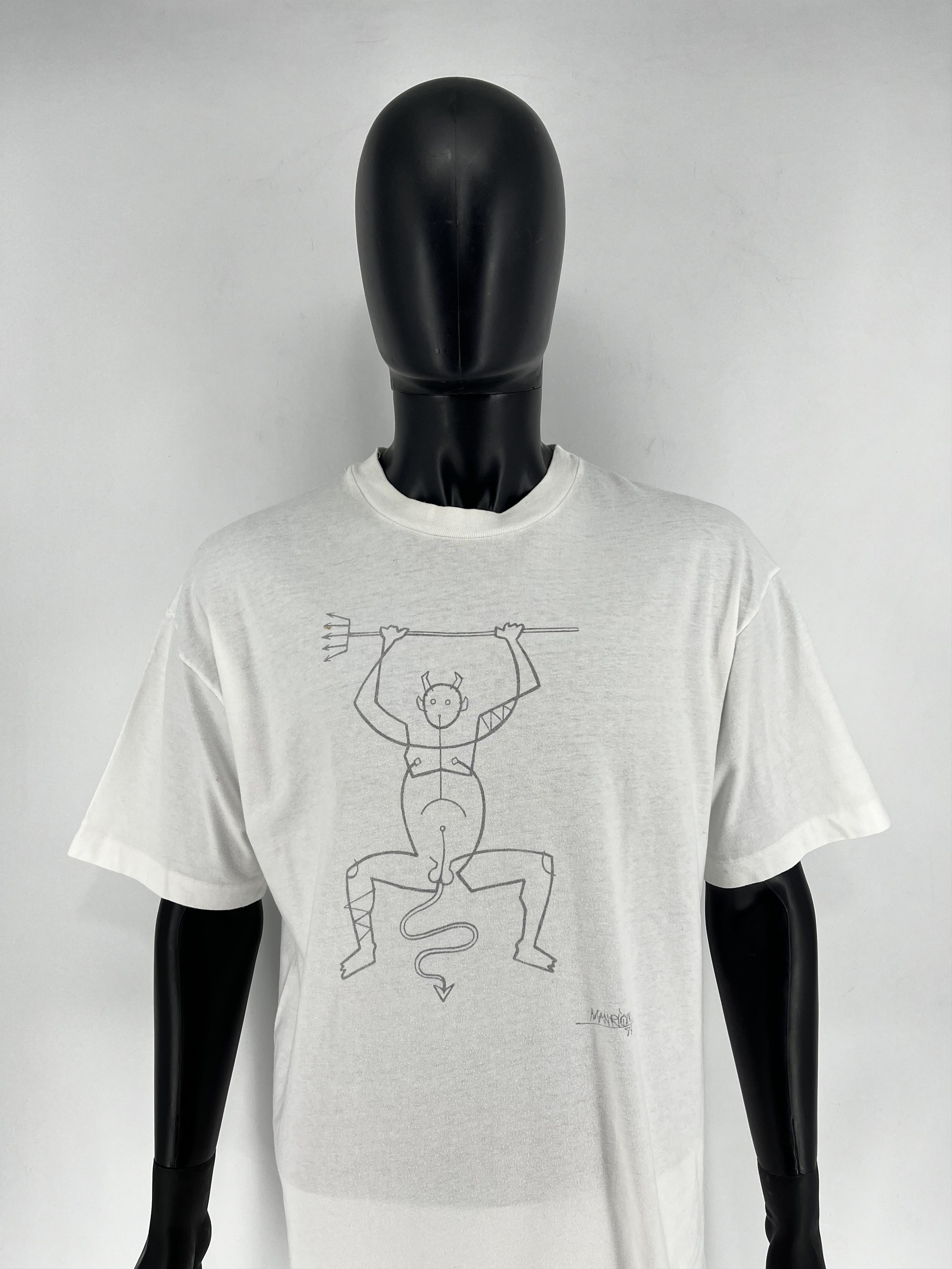 Band Tees Cesar Manrique 87 El Diablo Art T Shirt Size Xl Fotm Vtg 90s