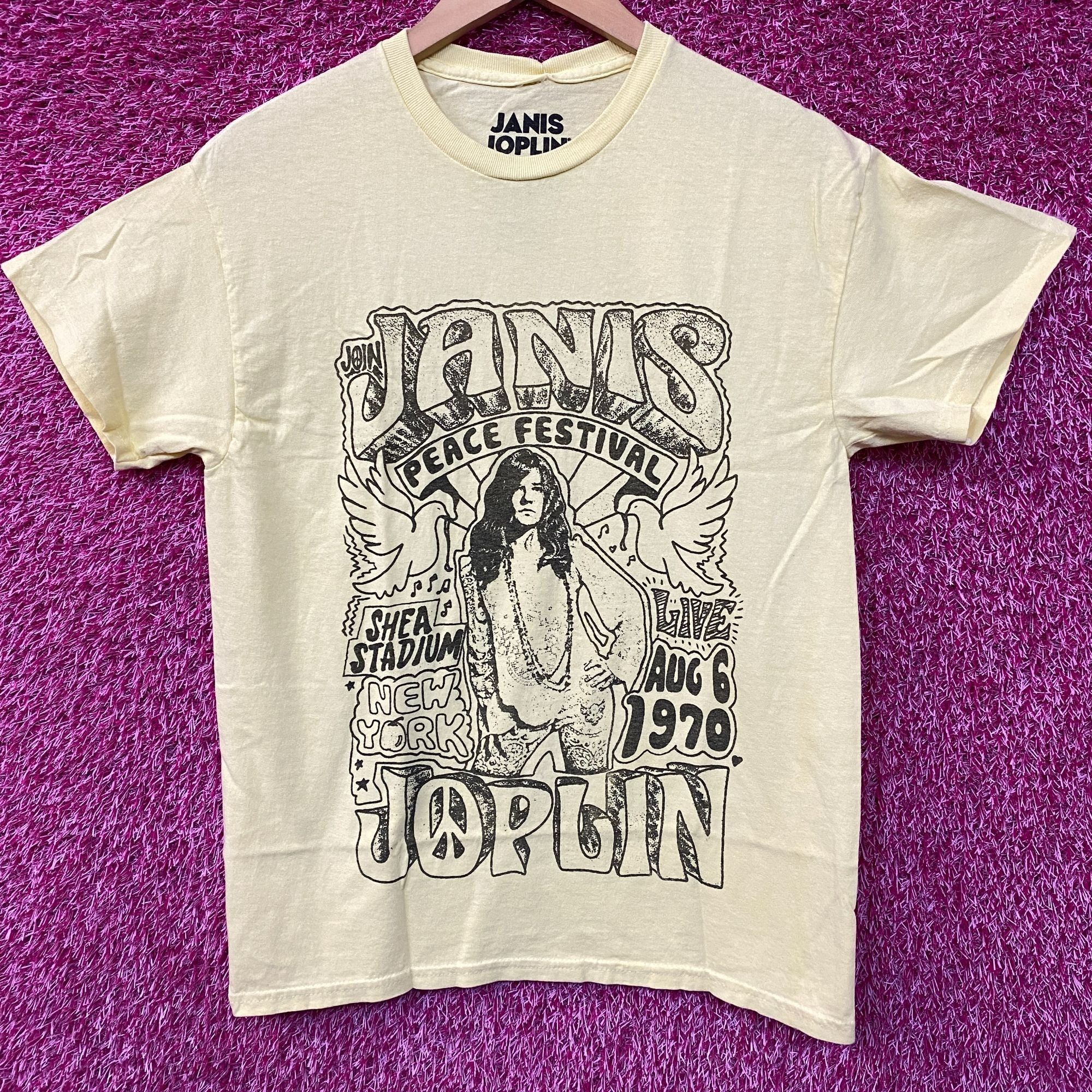 Junk Food Janis Joplin Peace Festival Shea Stadium 70 T Shirt Small Hoodie, Sweatshirt | FlexRushtees.com