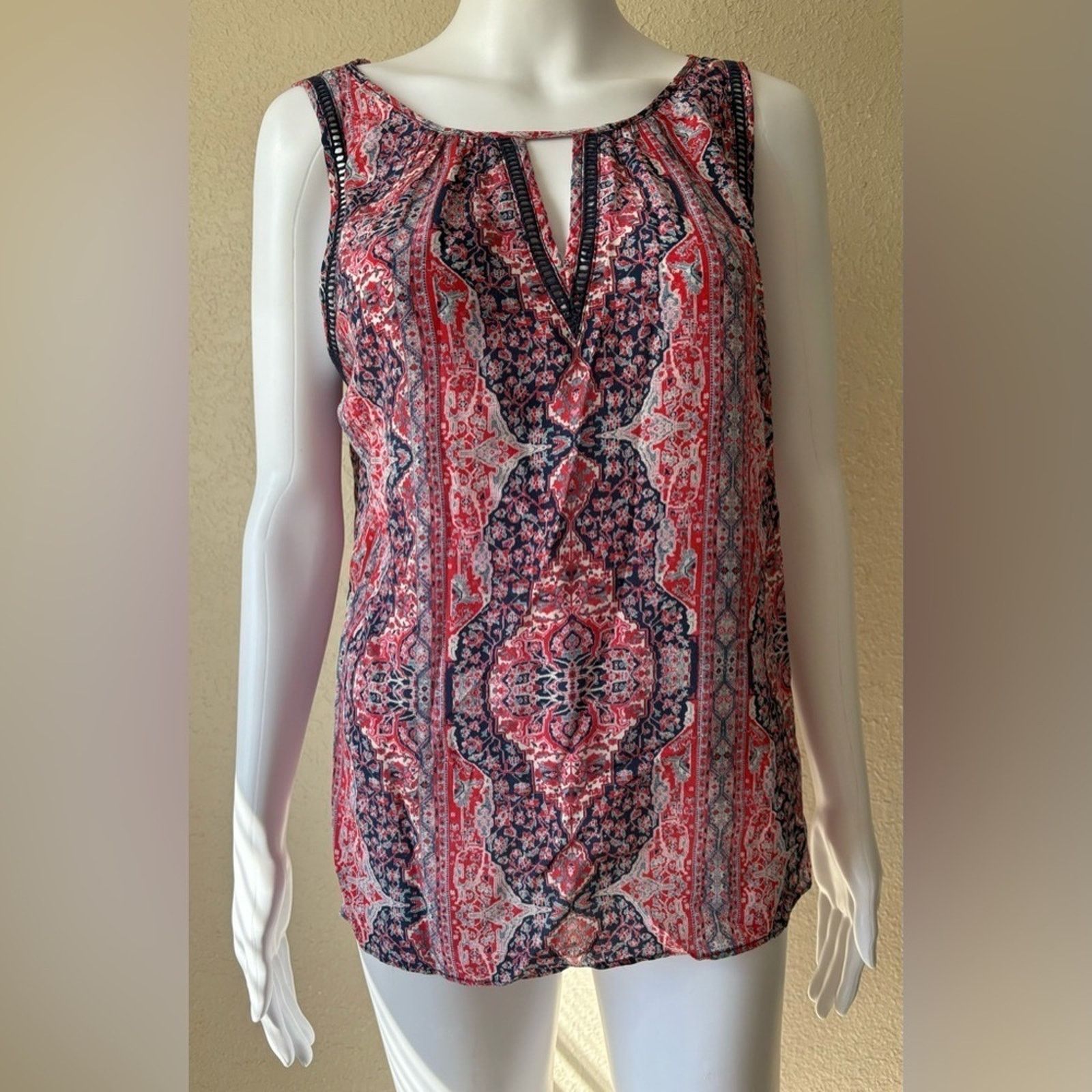 Other Greylin Muticolor Sleeveless Paisley Blouse Medium
