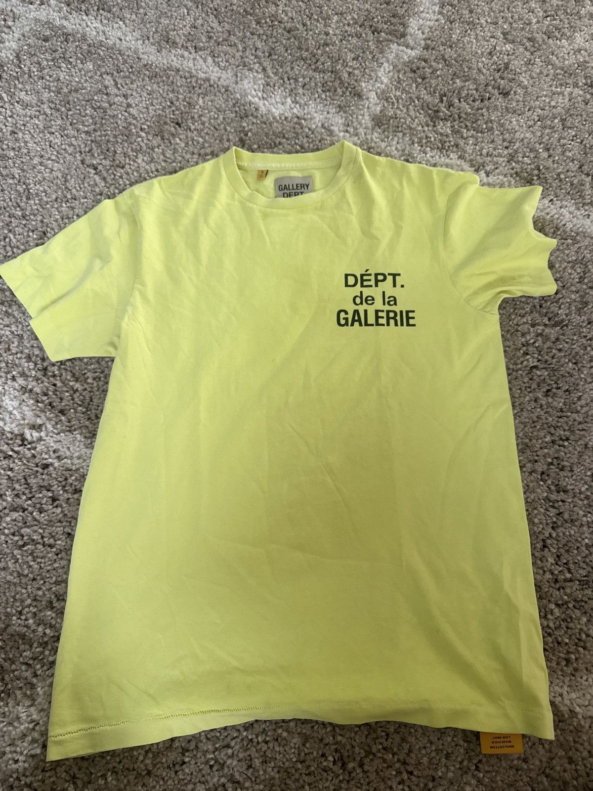 Dept Gallery Dept Neon French Logo T Shirt Small Hoodie, Sweatshirt | FlexRushtees.com