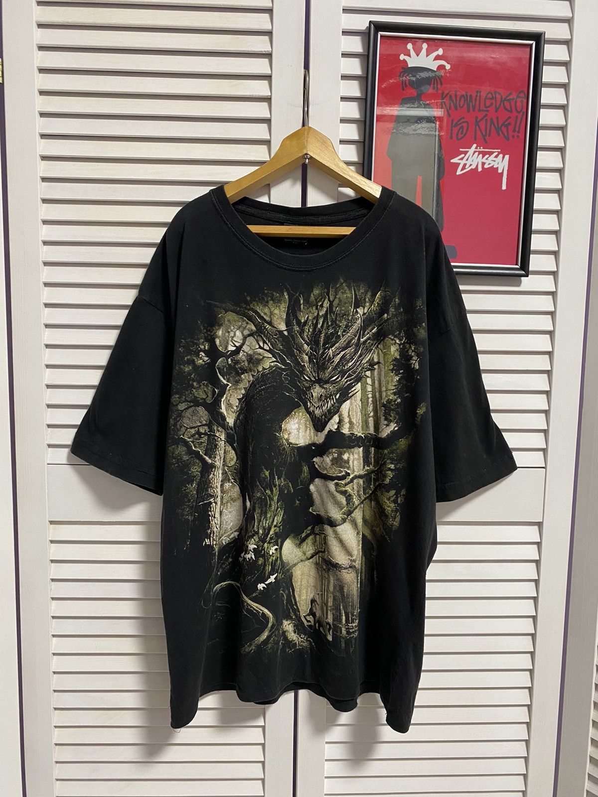 Vintage T Shirt Tee Graphic Print Dragon Diablo Front Back Print
