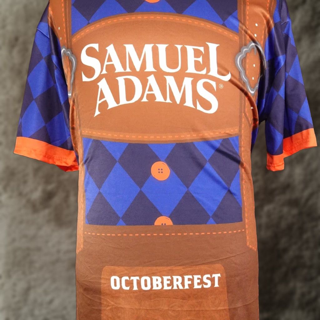 Vintage Samuel Adams Shirt Adult Xl Brown Octoberfest Lederhosen Graphic Beer Promo Tee Shirt Mens X Hoodie, Sweatshirt