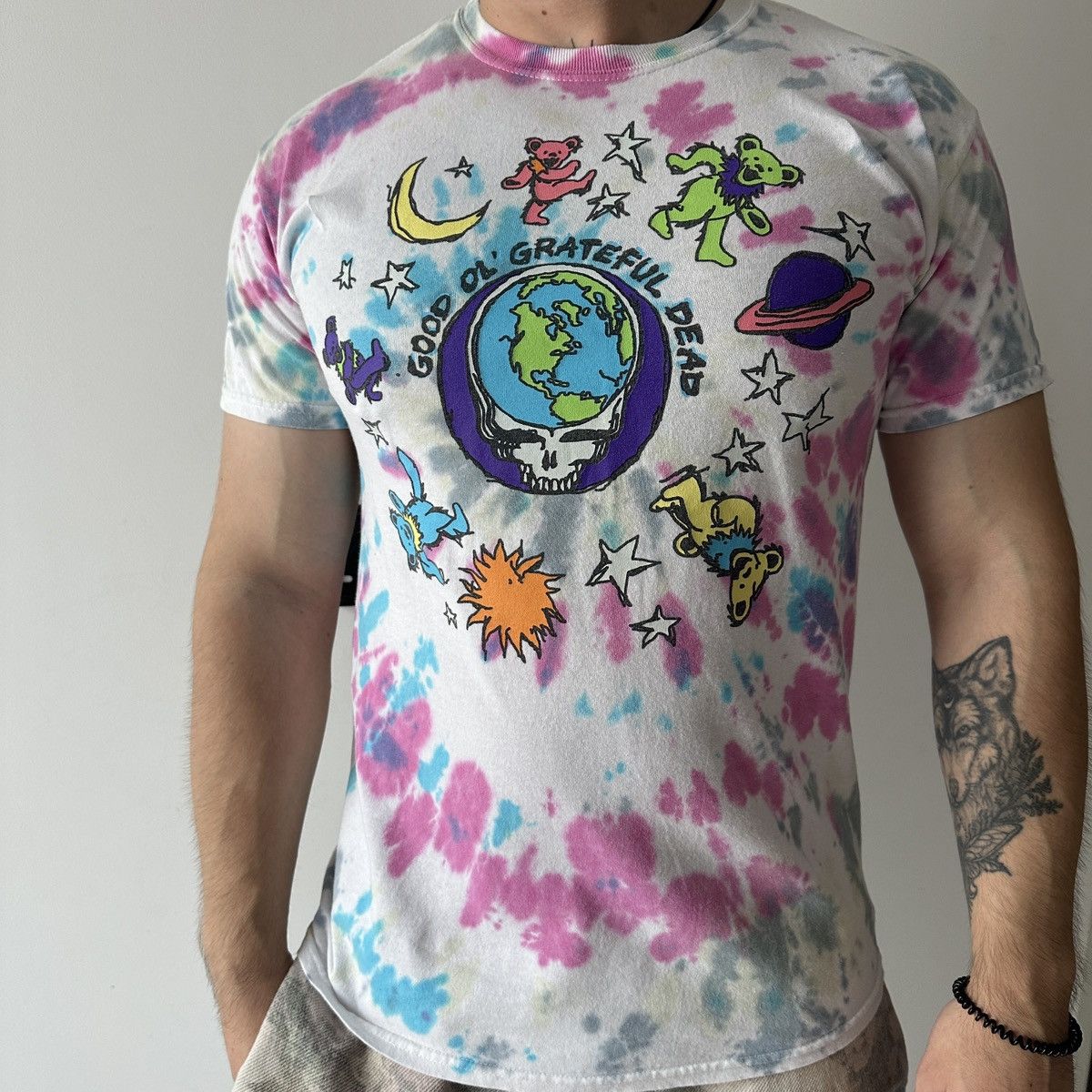 Dead Grateful Dead Tie Dye Psychedelic Bears Rock Streetwear Tee