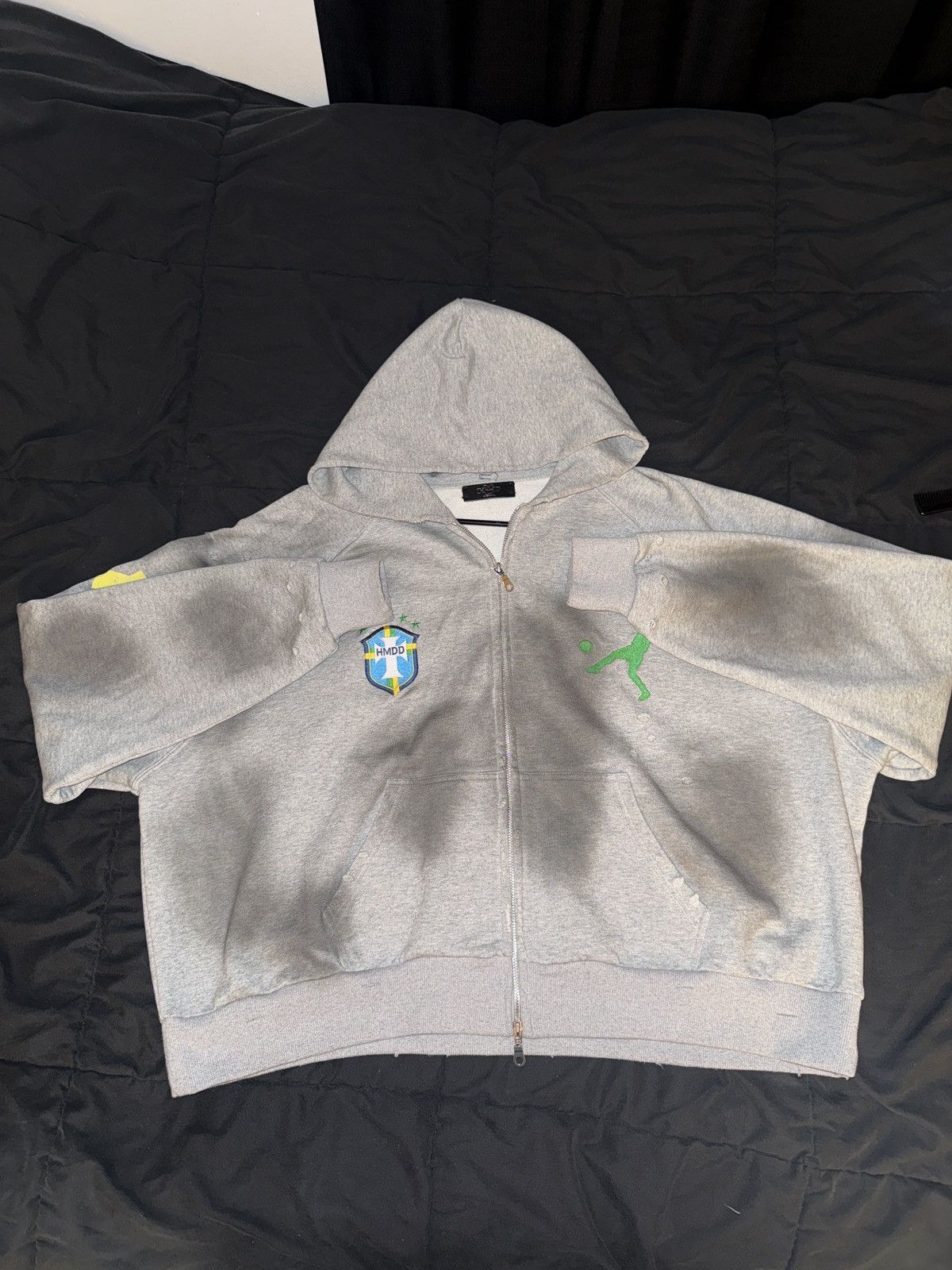 Hmdd L F Brasil Zip Up Destroyed Heather