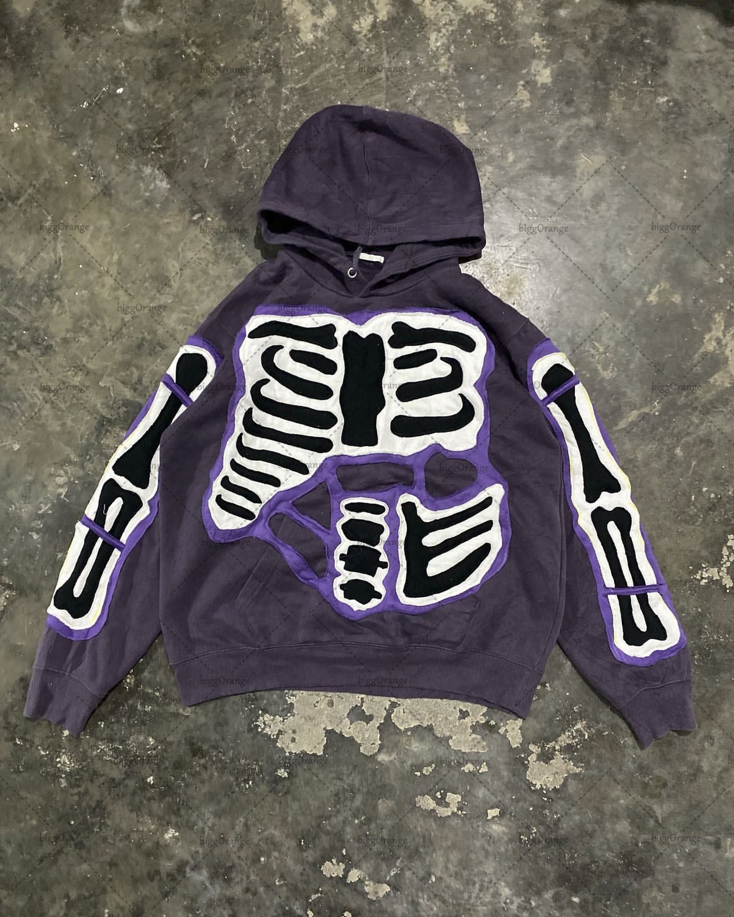 Japanese Brand Y2k Custom Hoodie Bones