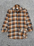 Vintage 70s Unbrand Gold Vertical Line Western Shirt