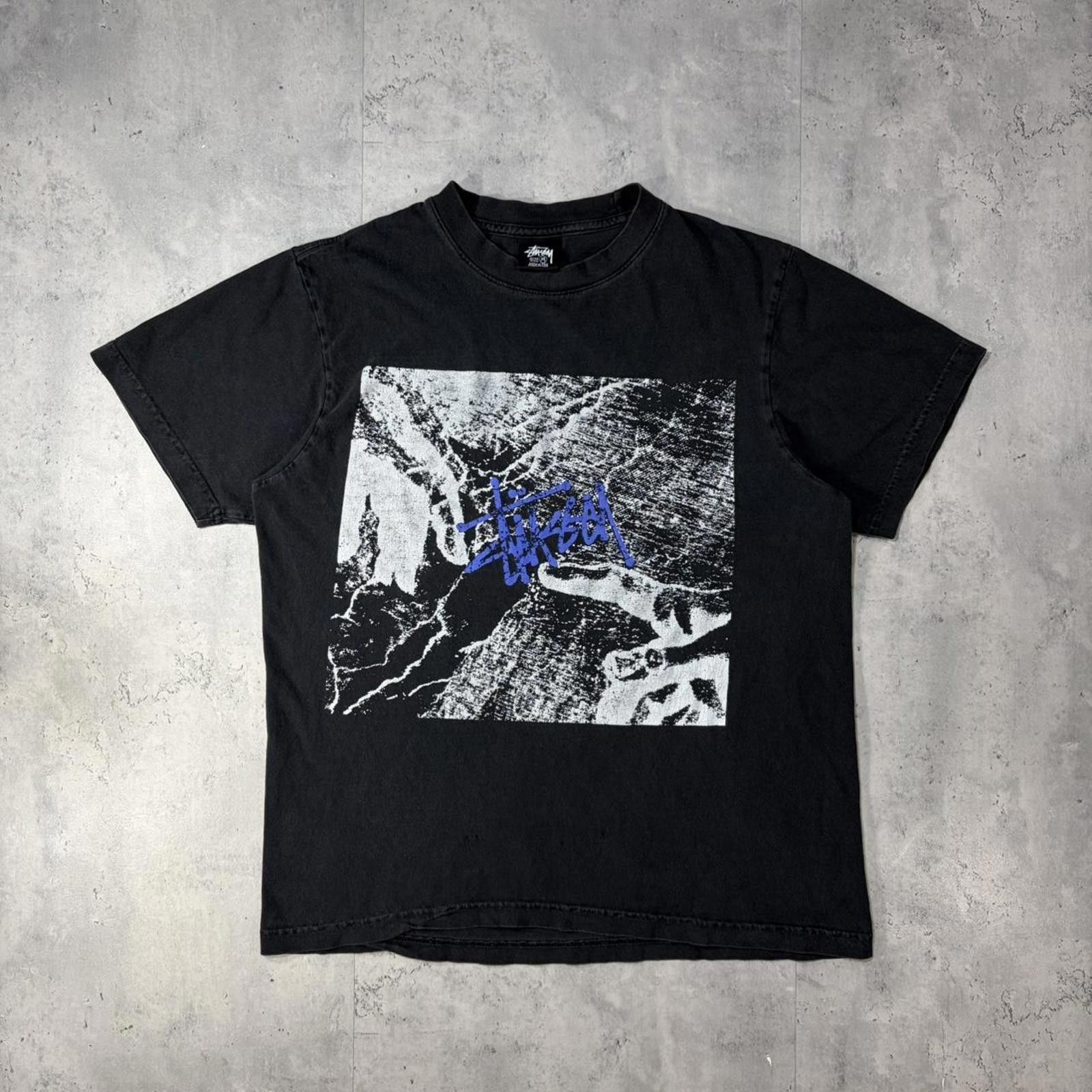 Stussy Vintage 90 S Black Stussy Michelangelo Creation T Shirt Hoodie, Sweatshirt | FlexRushtees.com