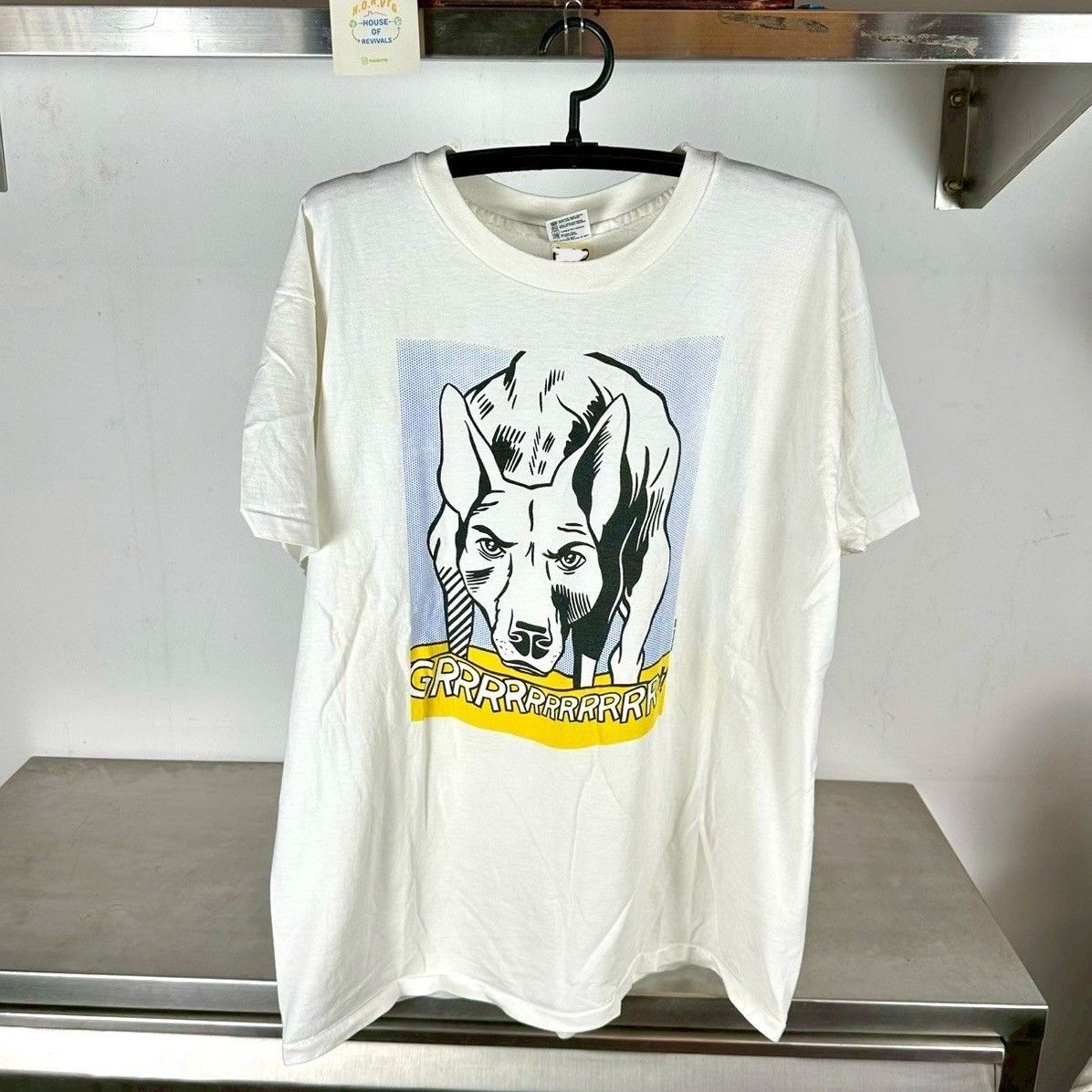 Anvil Vintage 90s Roy Lichtenstein Dog Artwork Xl T Shirt