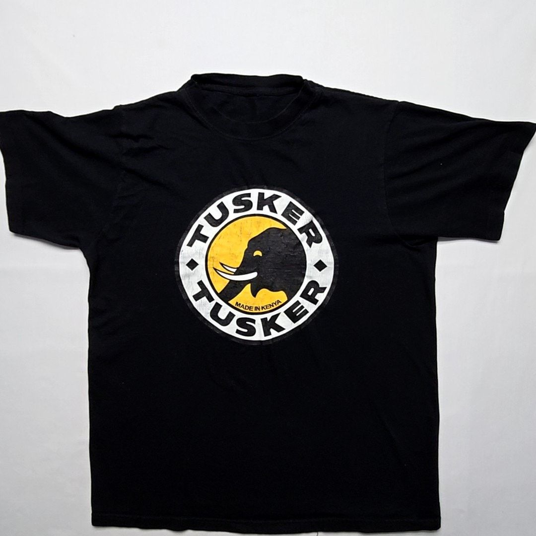Vintage Tusker Beer Graphic Tee Black Elephant L Kenya Shirt Hoodie, Sweatshirt | FlexRushtees.com