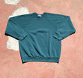 Vintage 90s Fruit Of The Loom Teal Blank Crewneck Sz L