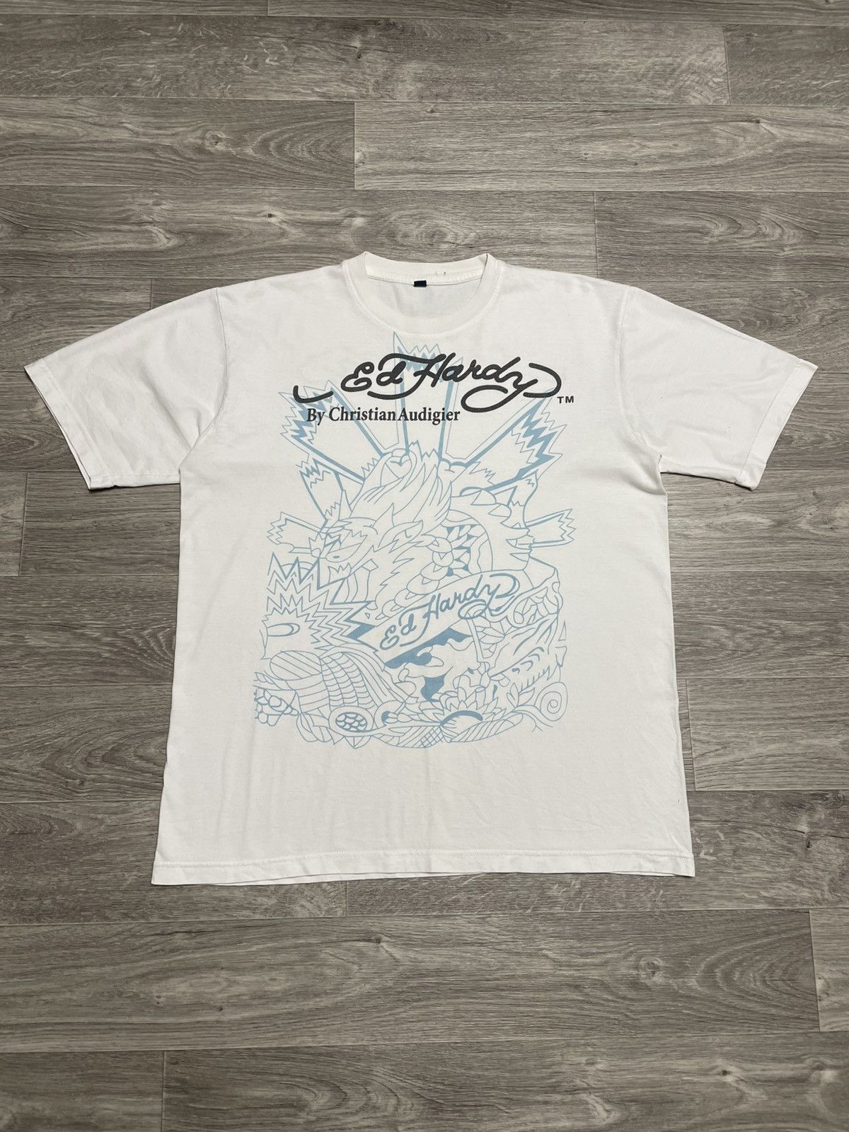 Hardy Vintage Ed Hardy By Christian Audigier White T Shirt Y2k Hoodie, Sweatshirt | FlexRushtees.com