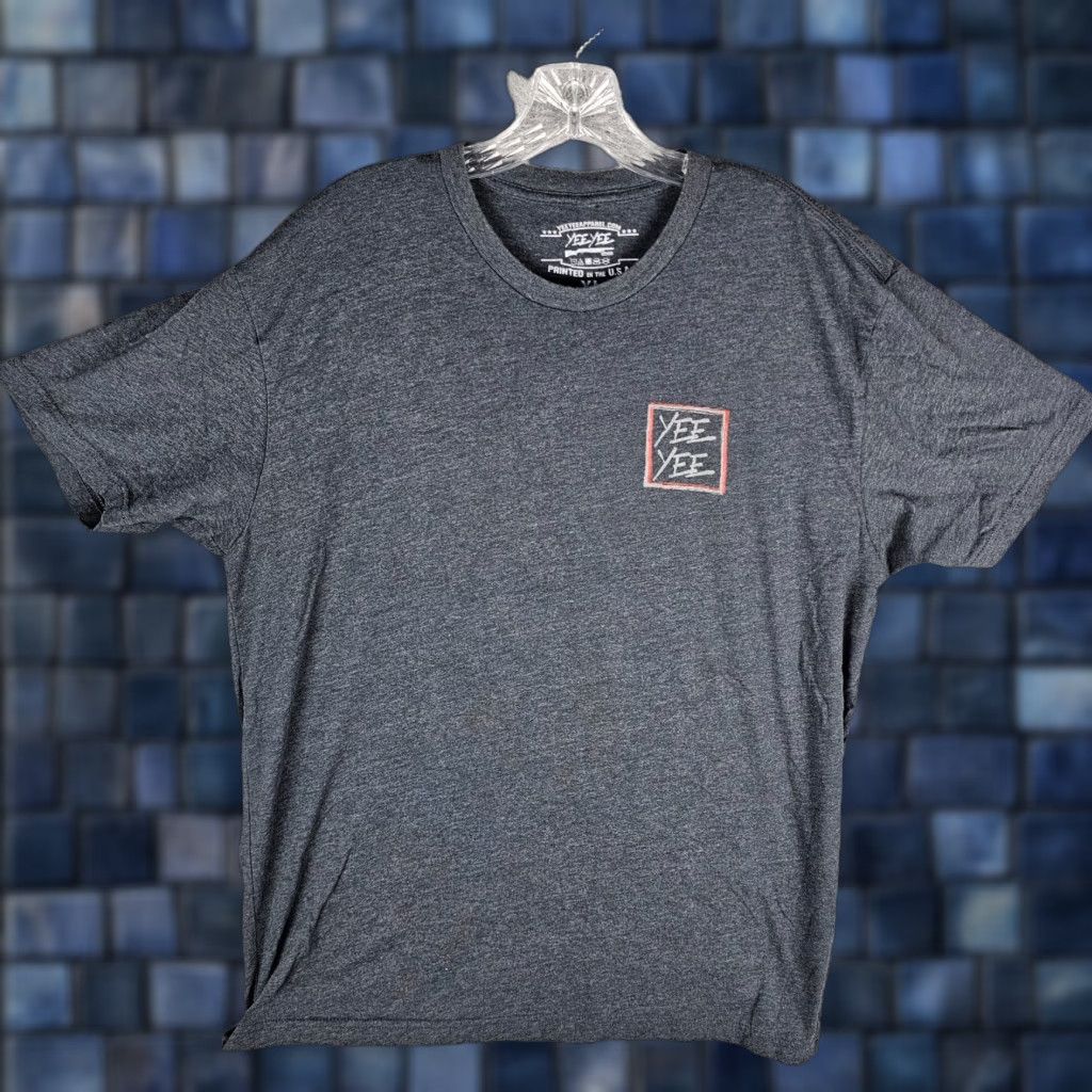 Vintage Yee Yee Apparel Tee Shirt Mens Xl Patriot Graphic Print Short Sleeve Crew Neck Shirt Grey Pa