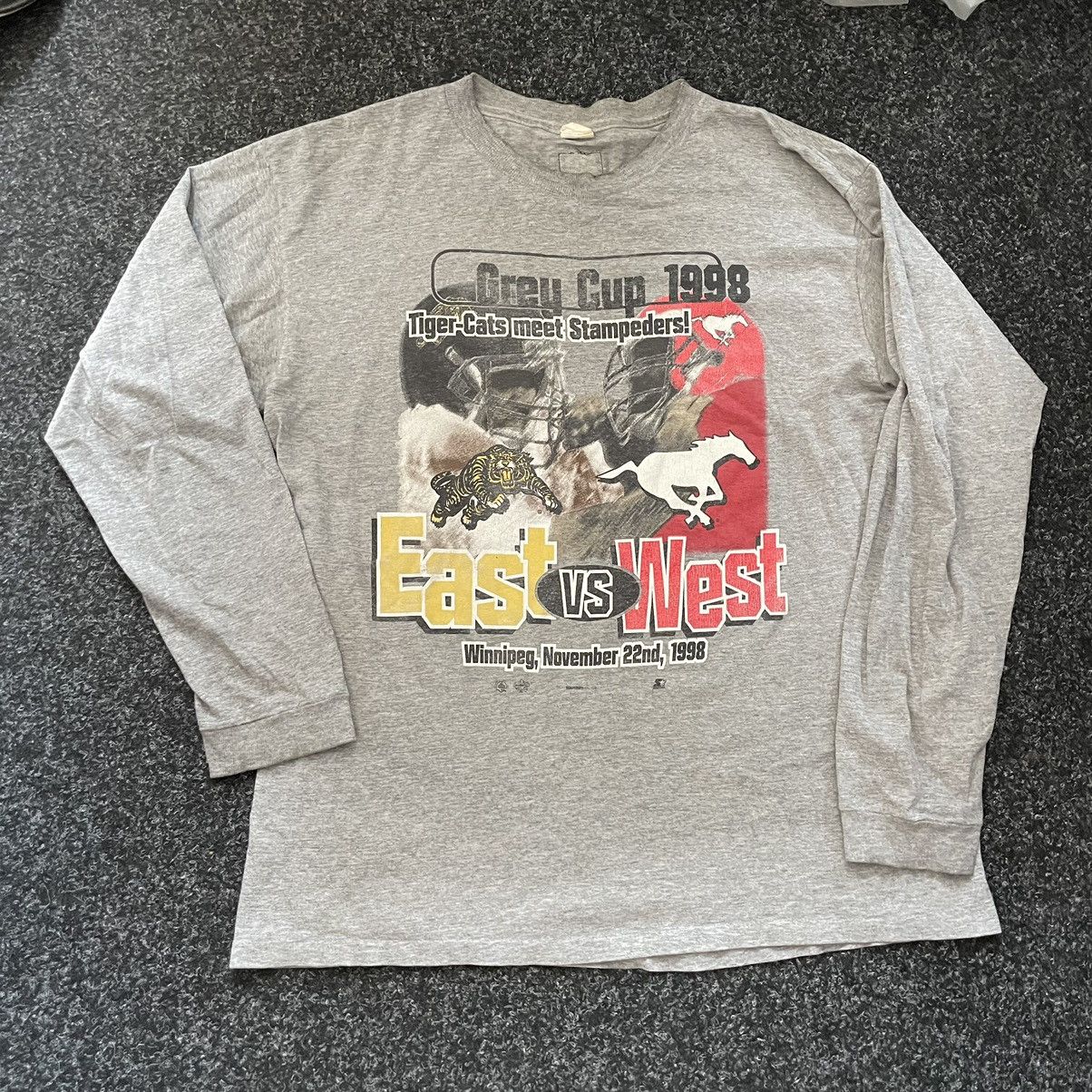 Vintage 90s Starter 1998 Longsleeve Tee Shirt Tiger Cats Stampeders