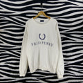 Fred Perry Rare Vintage Fred Perry Biglogo Spellout Embroidered Pullover Jumper White Size Ll Fits L