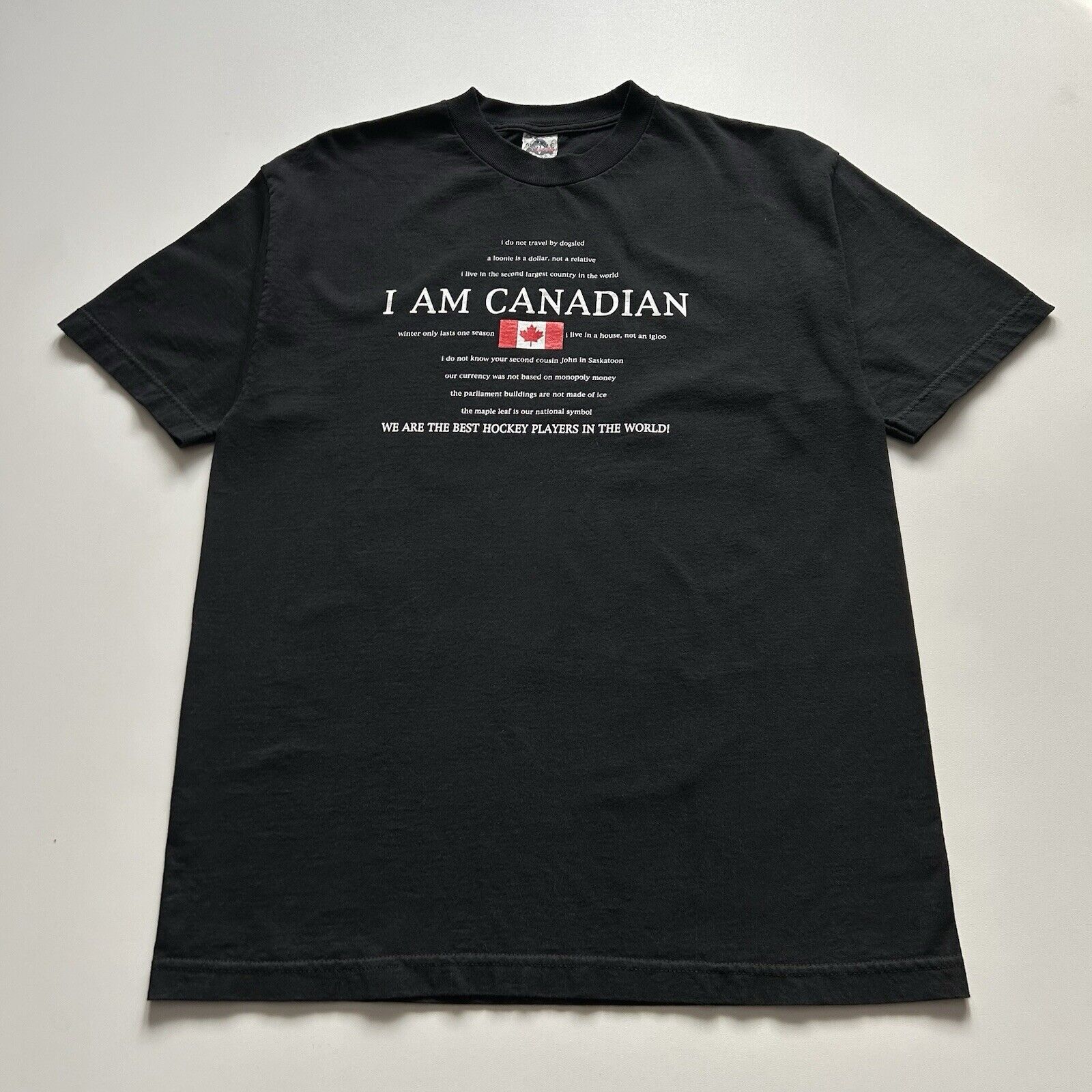 Vintage Y2k I Am Canadian Funny Canada T Shirt Large Faded Hoodie, Sweatshirt | FlexRushtees.com