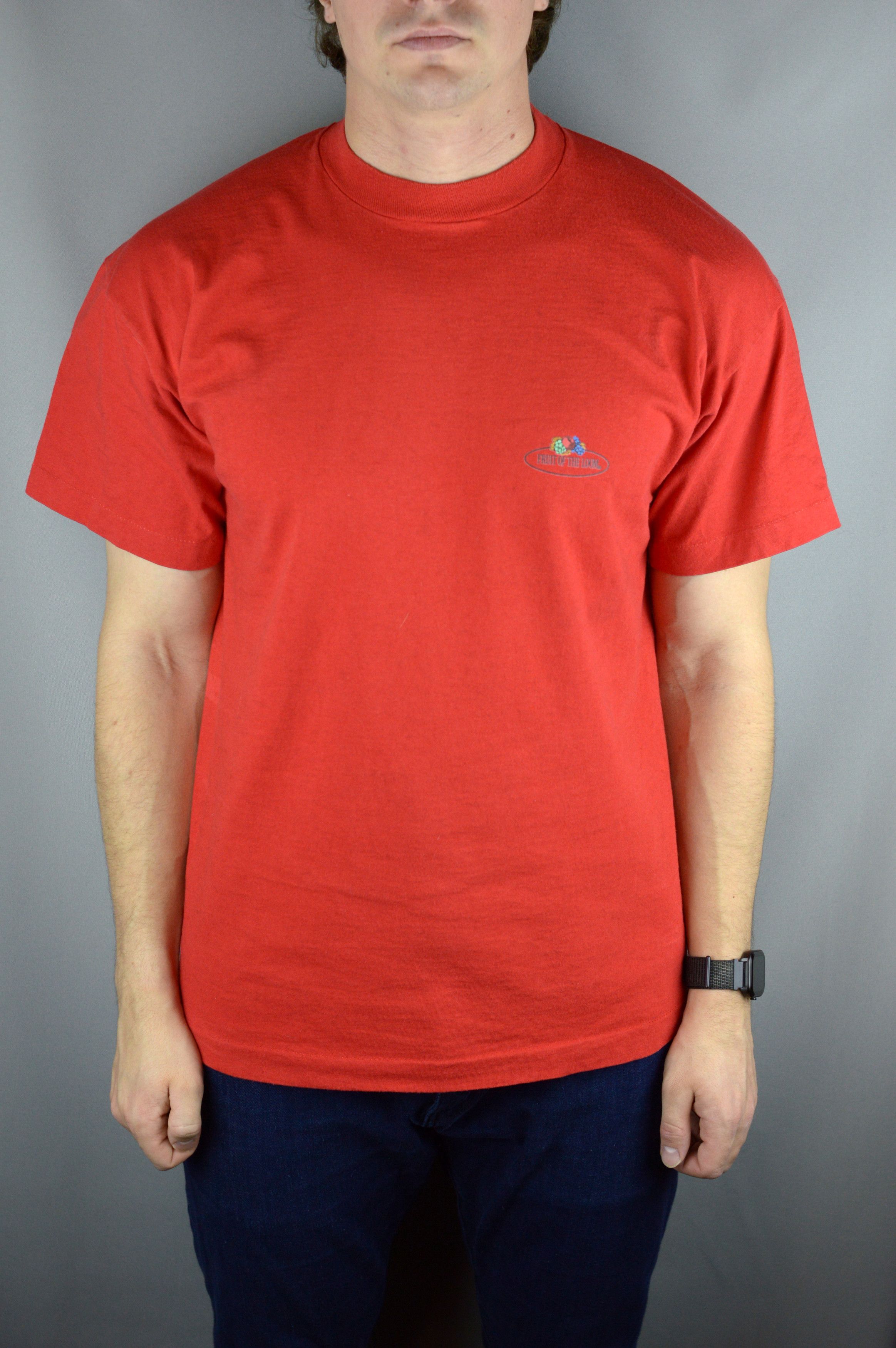 Vintage Fruit Of The Loom Blank Red T Shirt