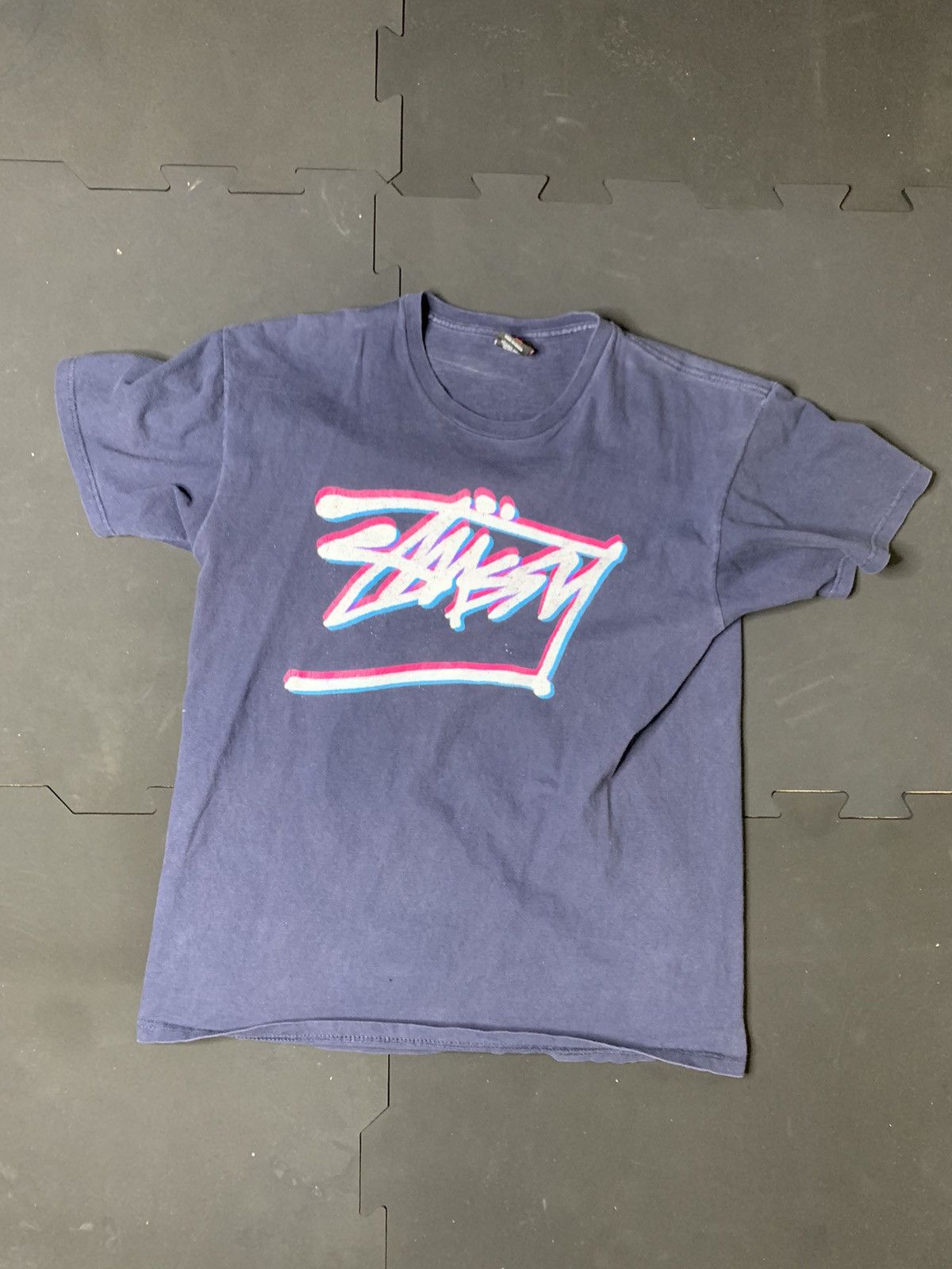 Vintage Stussy Tee Red Blue Effect Hoodie, Sweatshirt | FlexRushtees.com