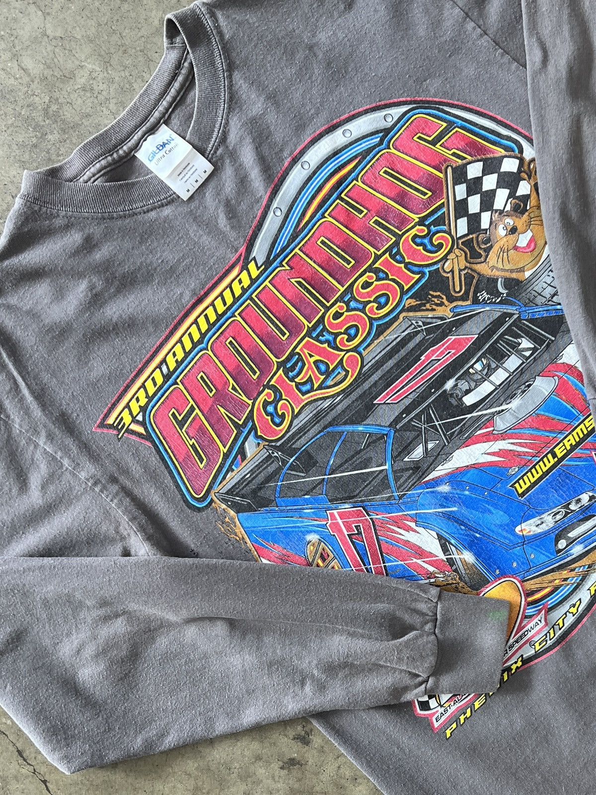 Nascar Vintage Groundhog Classic Racing Eams Long Sleeve Tee Medium