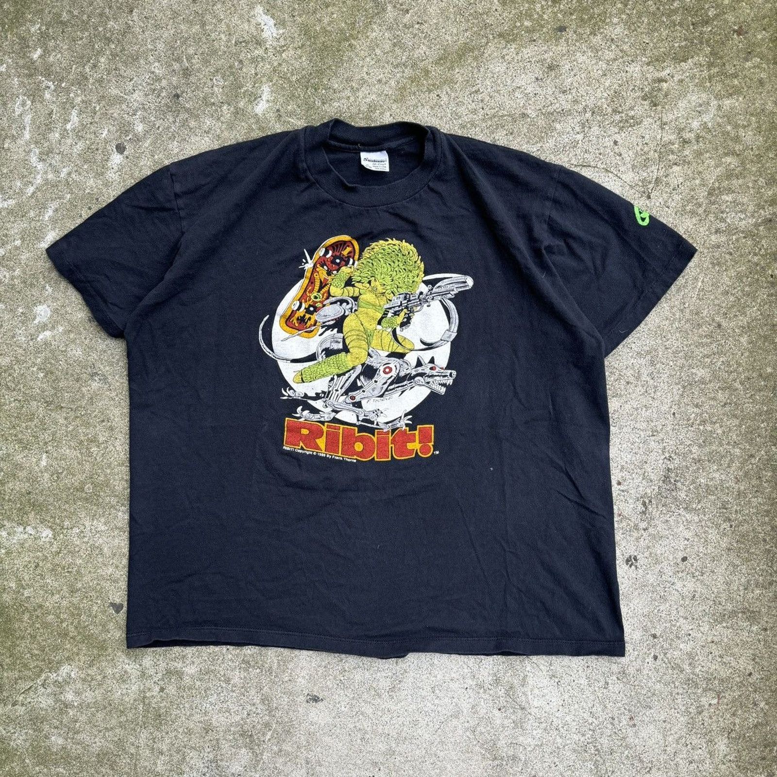Vintage 1989 Ribit Frank Thorne Comic Art Tee Hoodie, Sweatshirt | FlexRushtees.com
